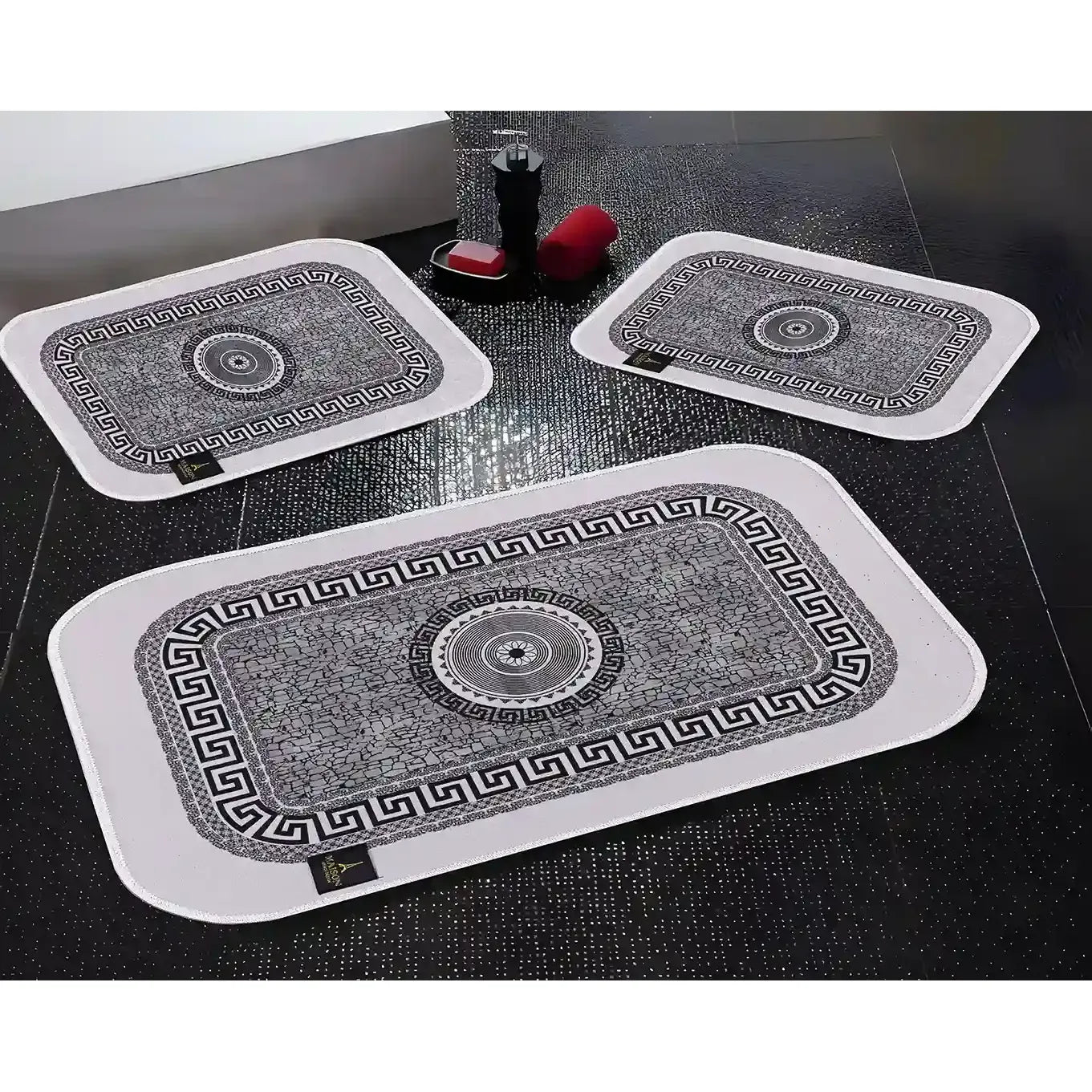 3d digital bathroom mat set