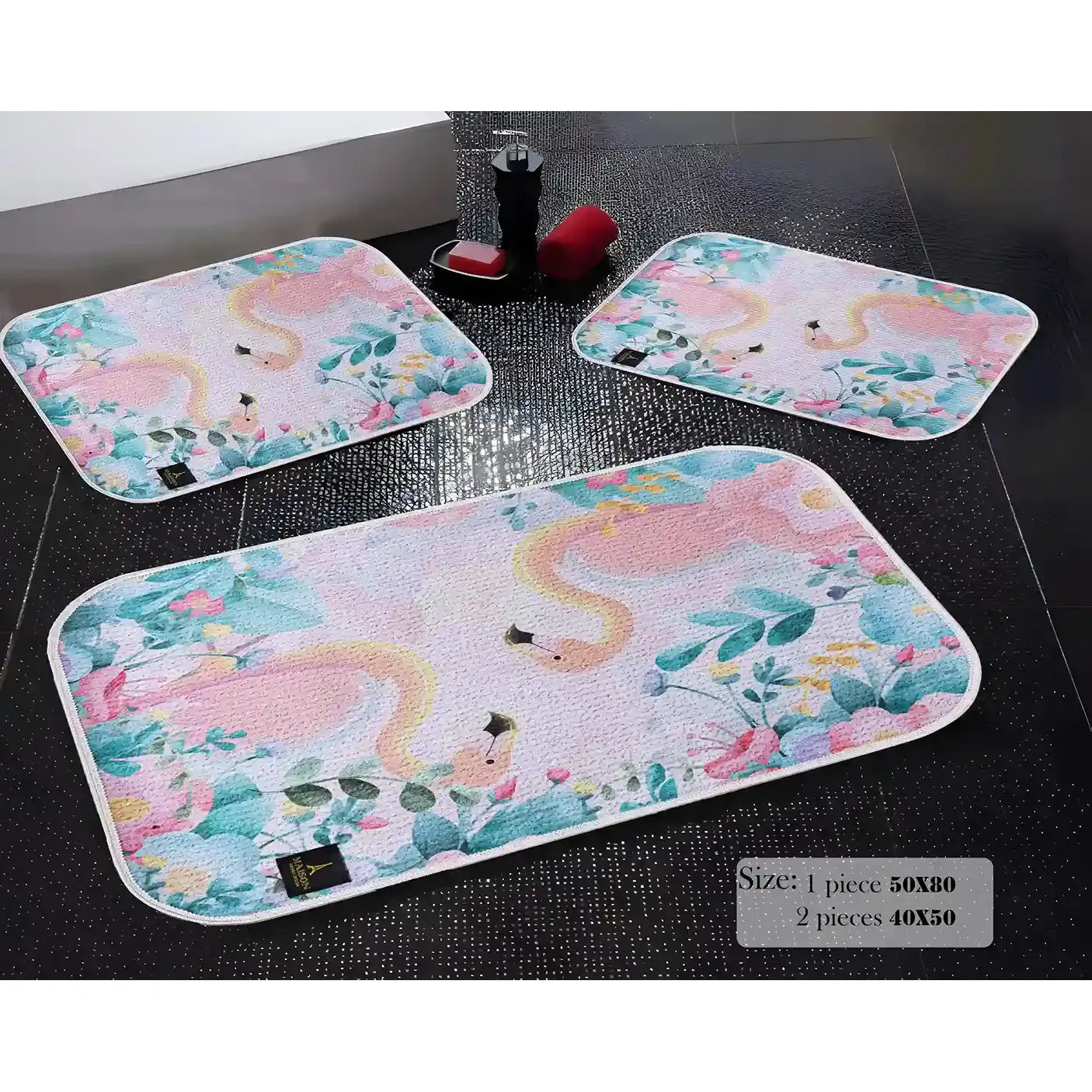3d digital bathroom mat non