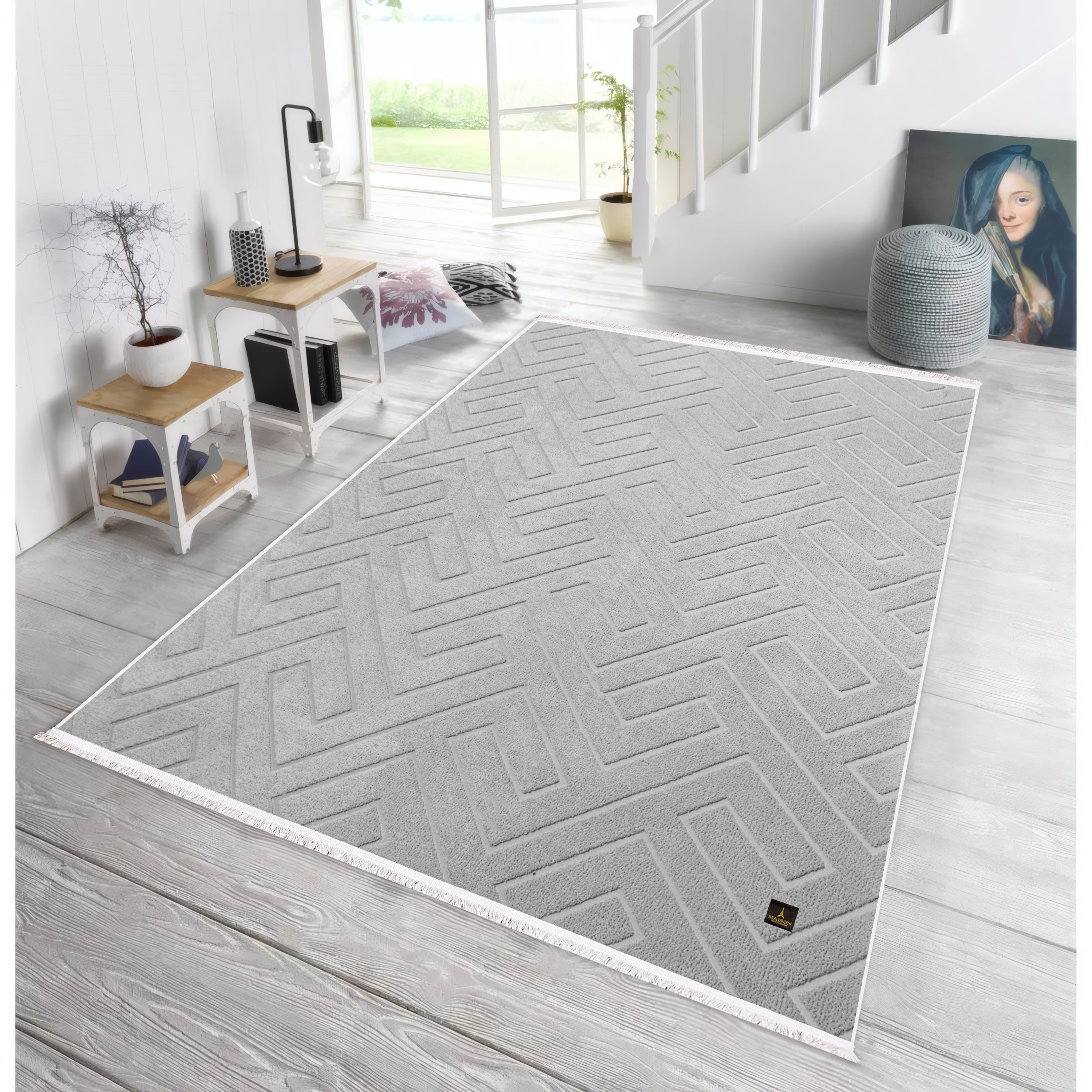 Elite Jacquard Carpet Geometric Pattern (Gray)