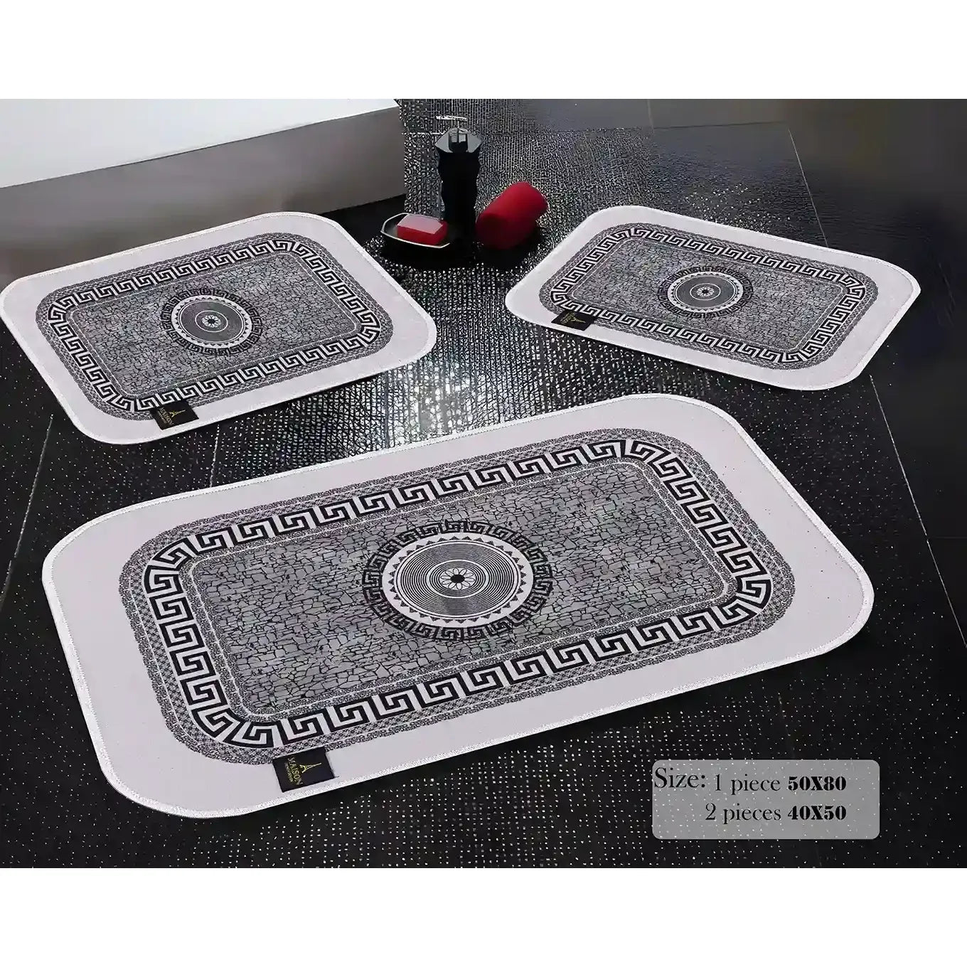 3d digital bathroom mat set
