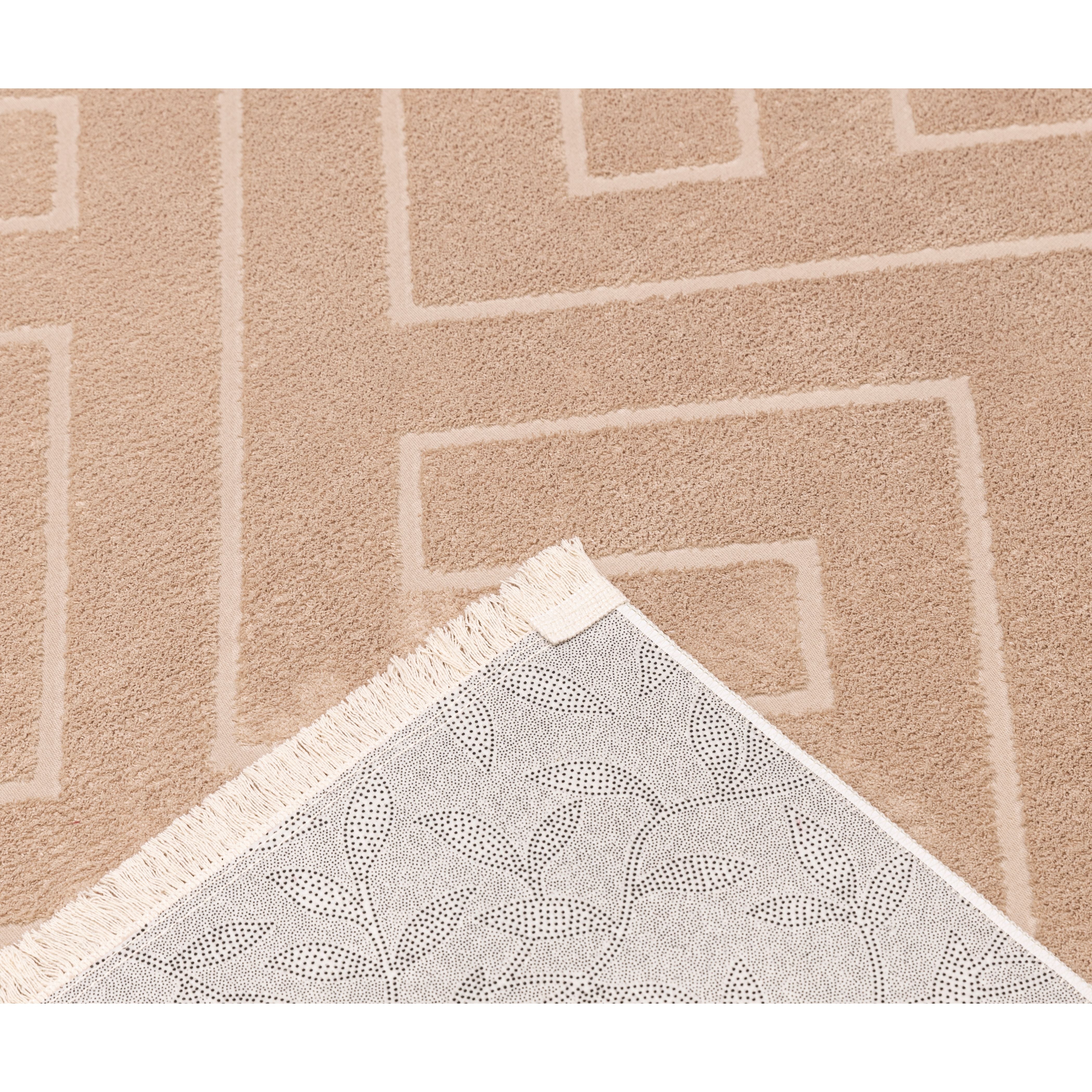 Elite Jacquard Corridor Carpet Geometric Pattern (Beige)