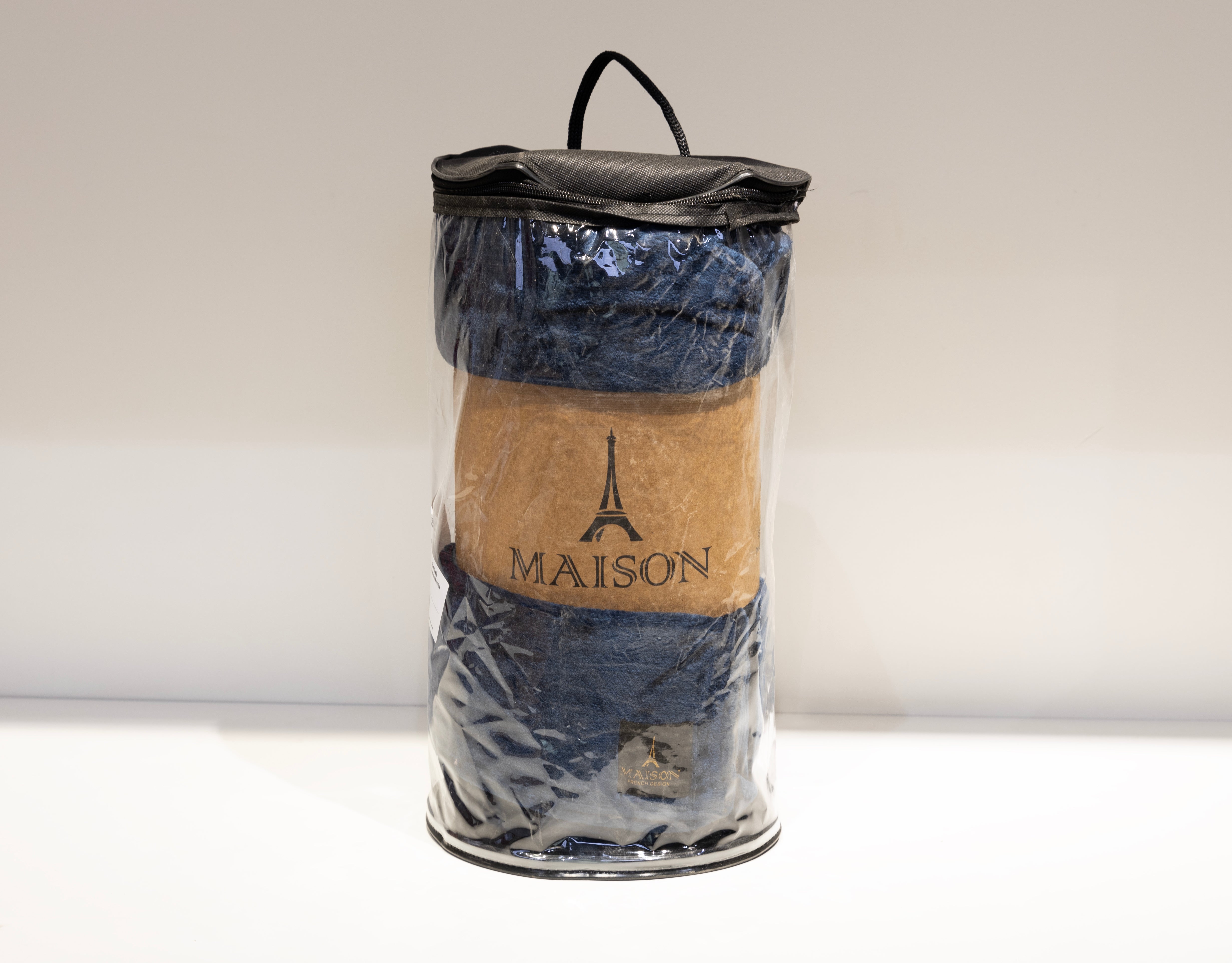 Flannel Fleece Throw Blanket (Dark Blue)