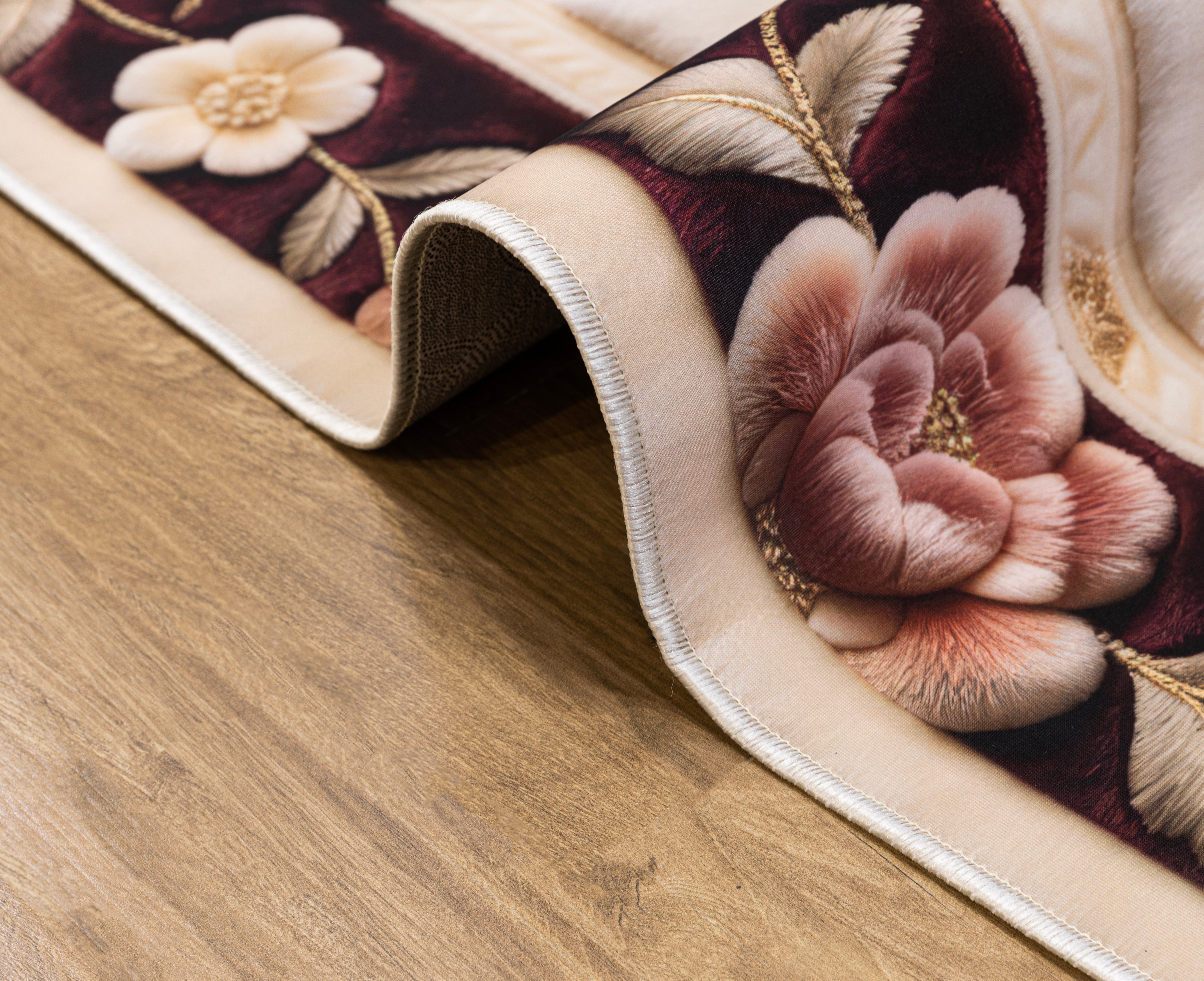Royal Flora - (Dark Red) 7D Digital Carpet Printed