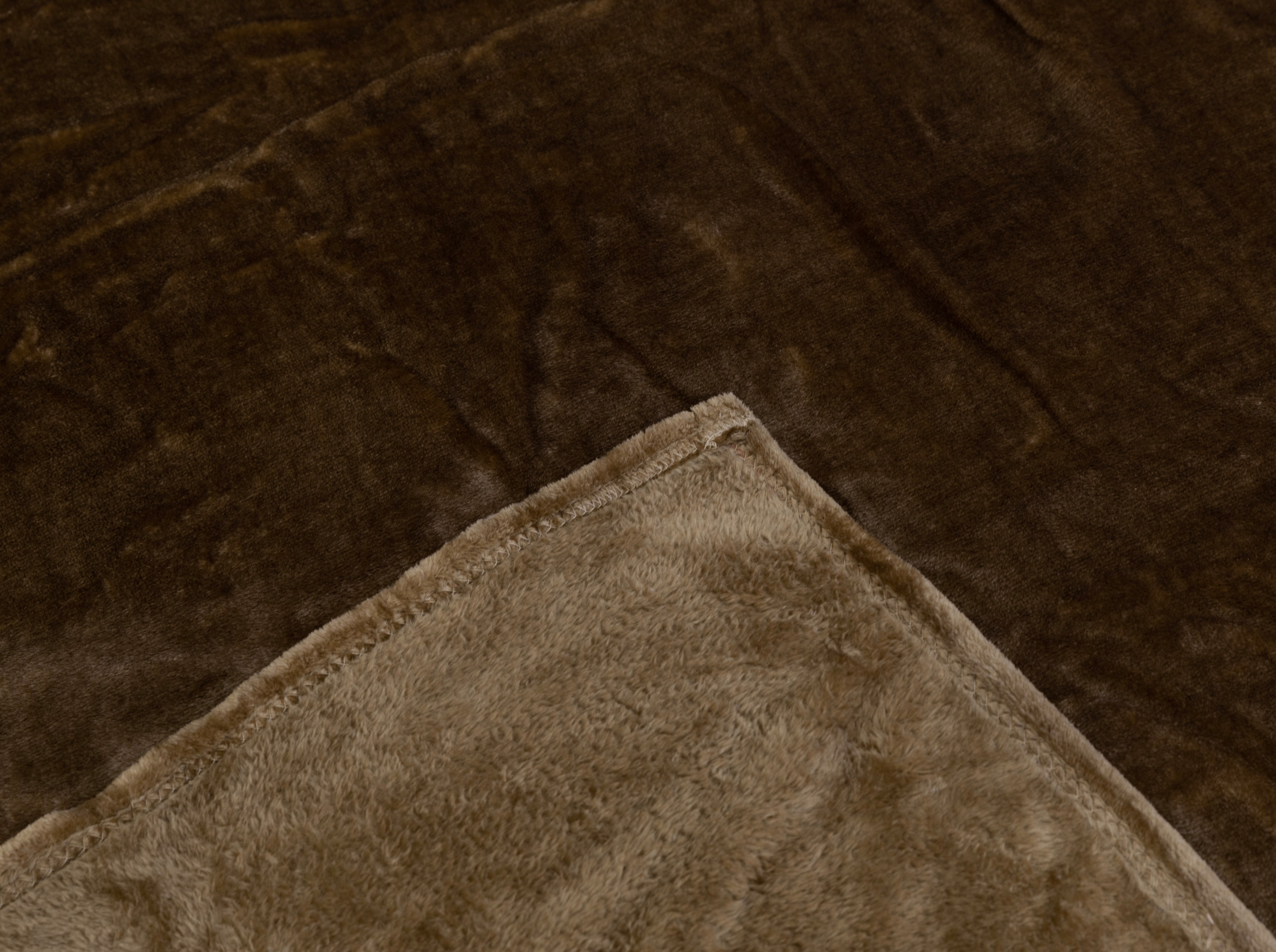 Flannel Fleece Throw Blanket (Mocha)
