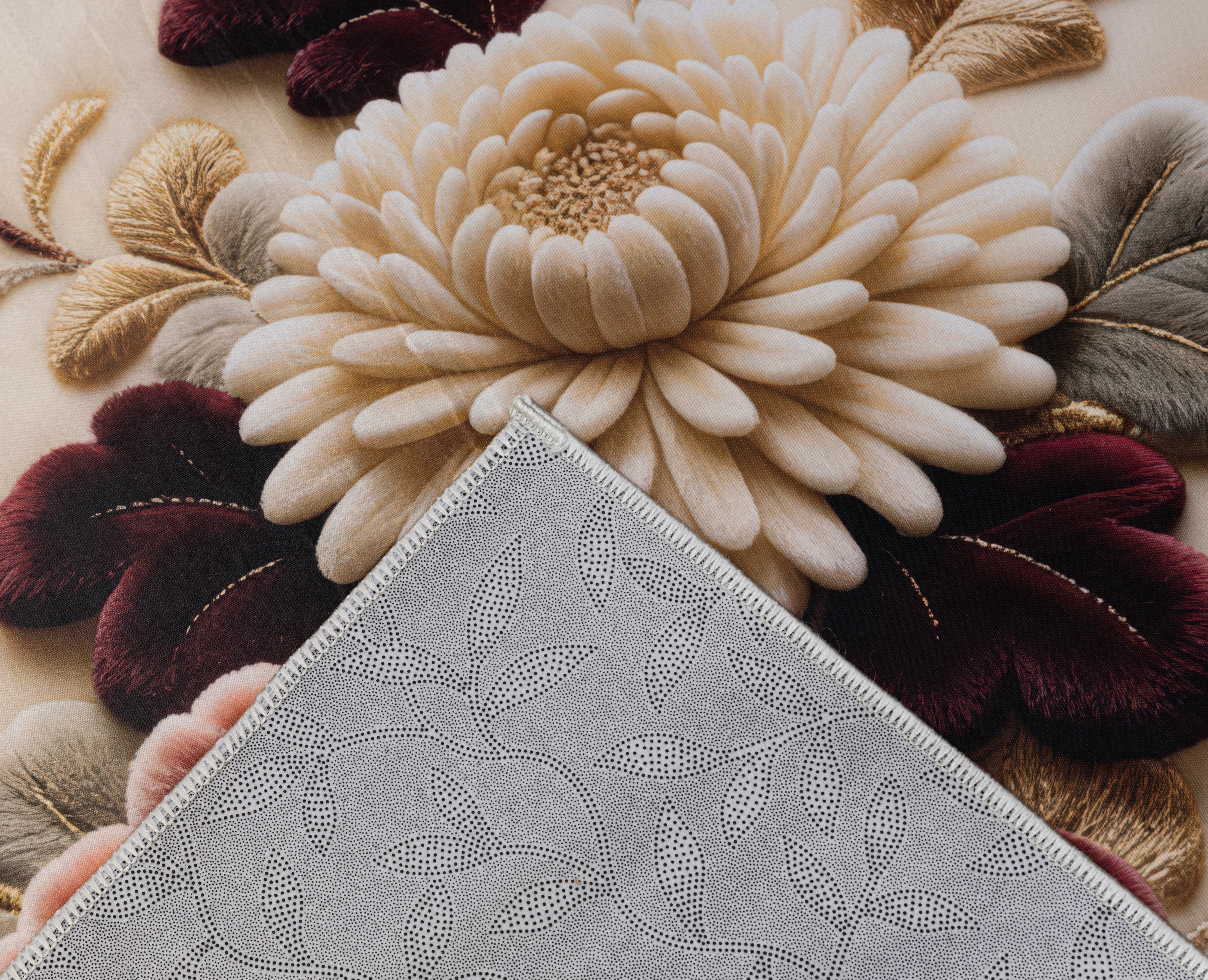 Royal Flora - (Dark Red) 7D Digital Carpet Printed
