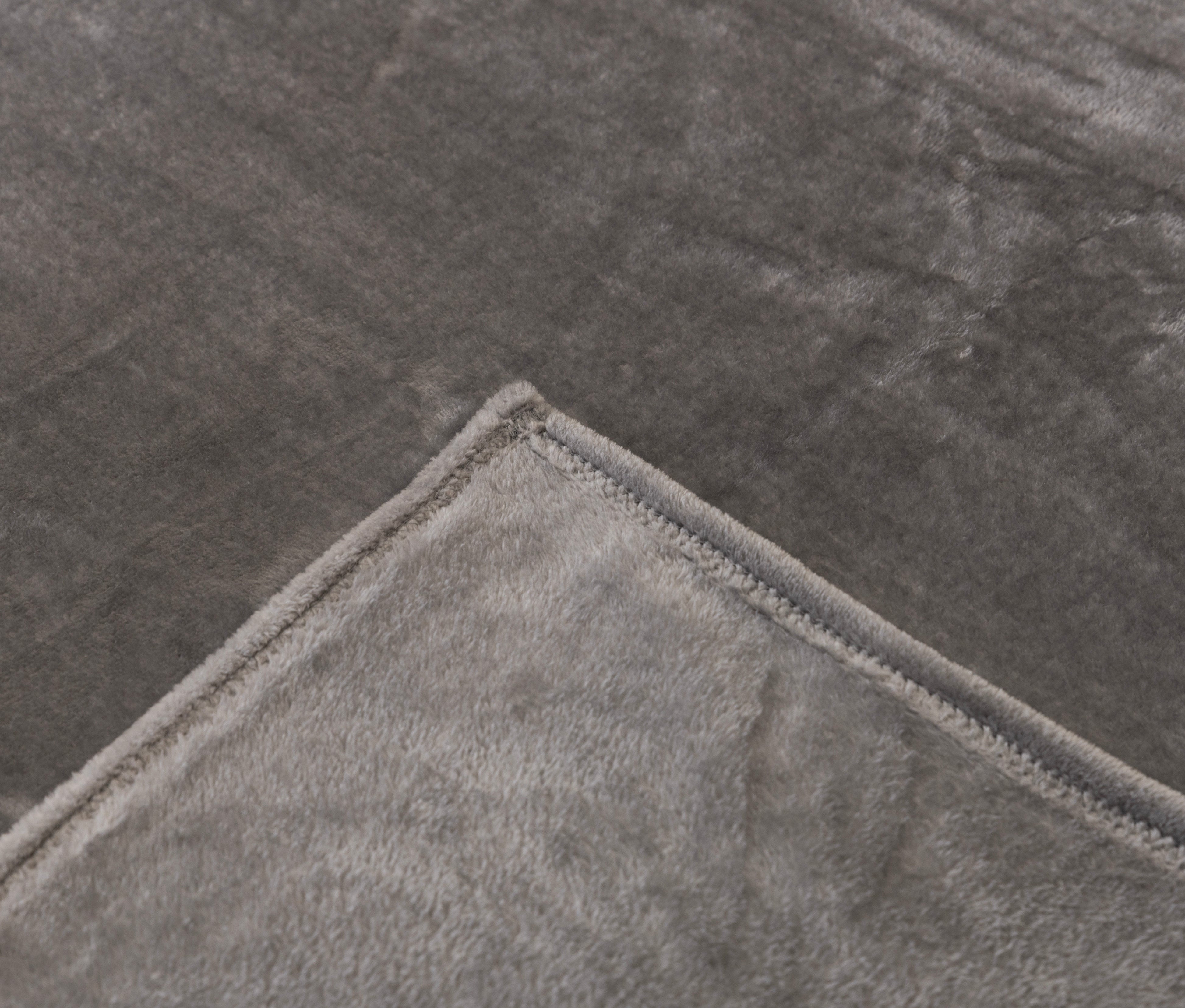 Flannel Fleece Throw Blanket (Gray)
