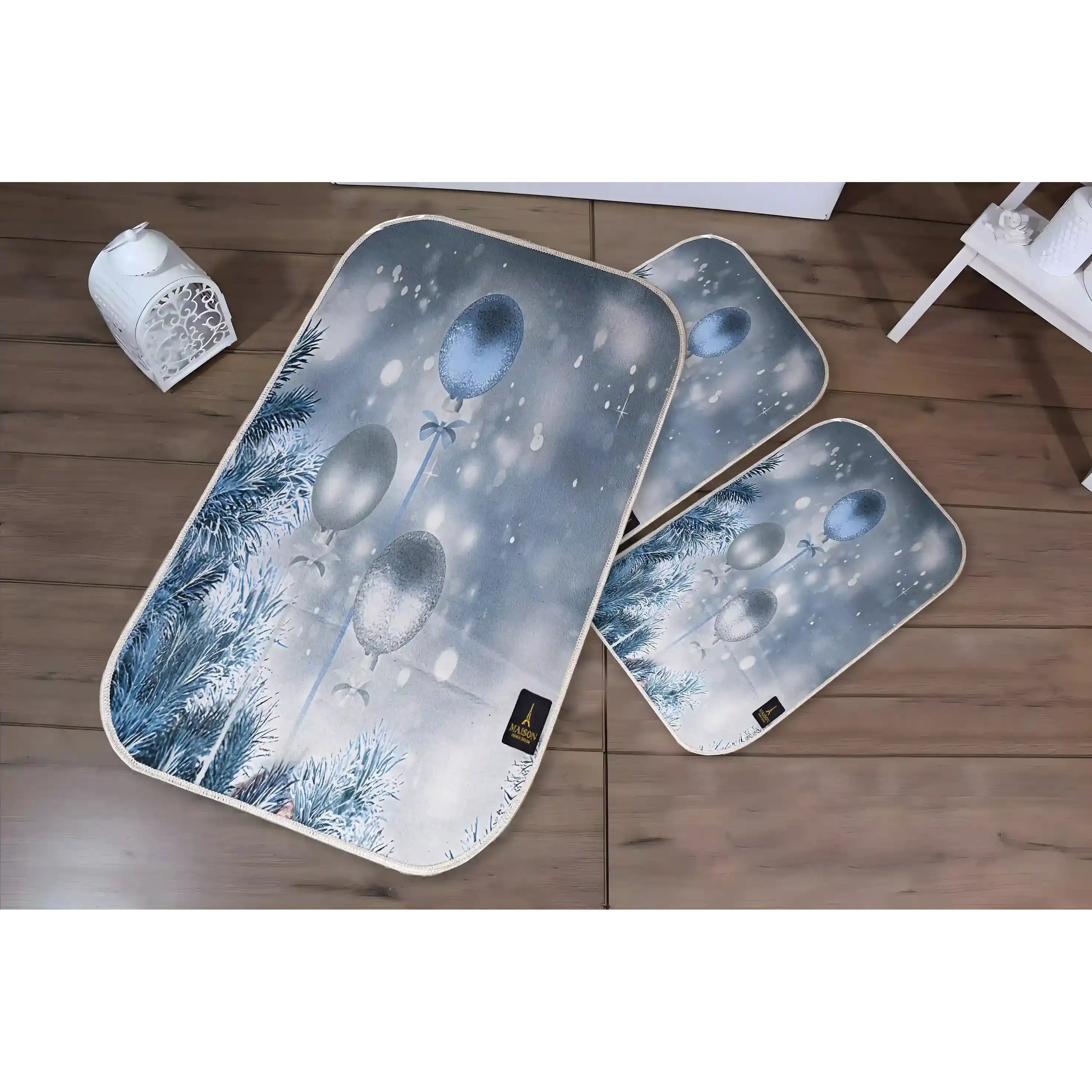 3d digital bathroom mat set