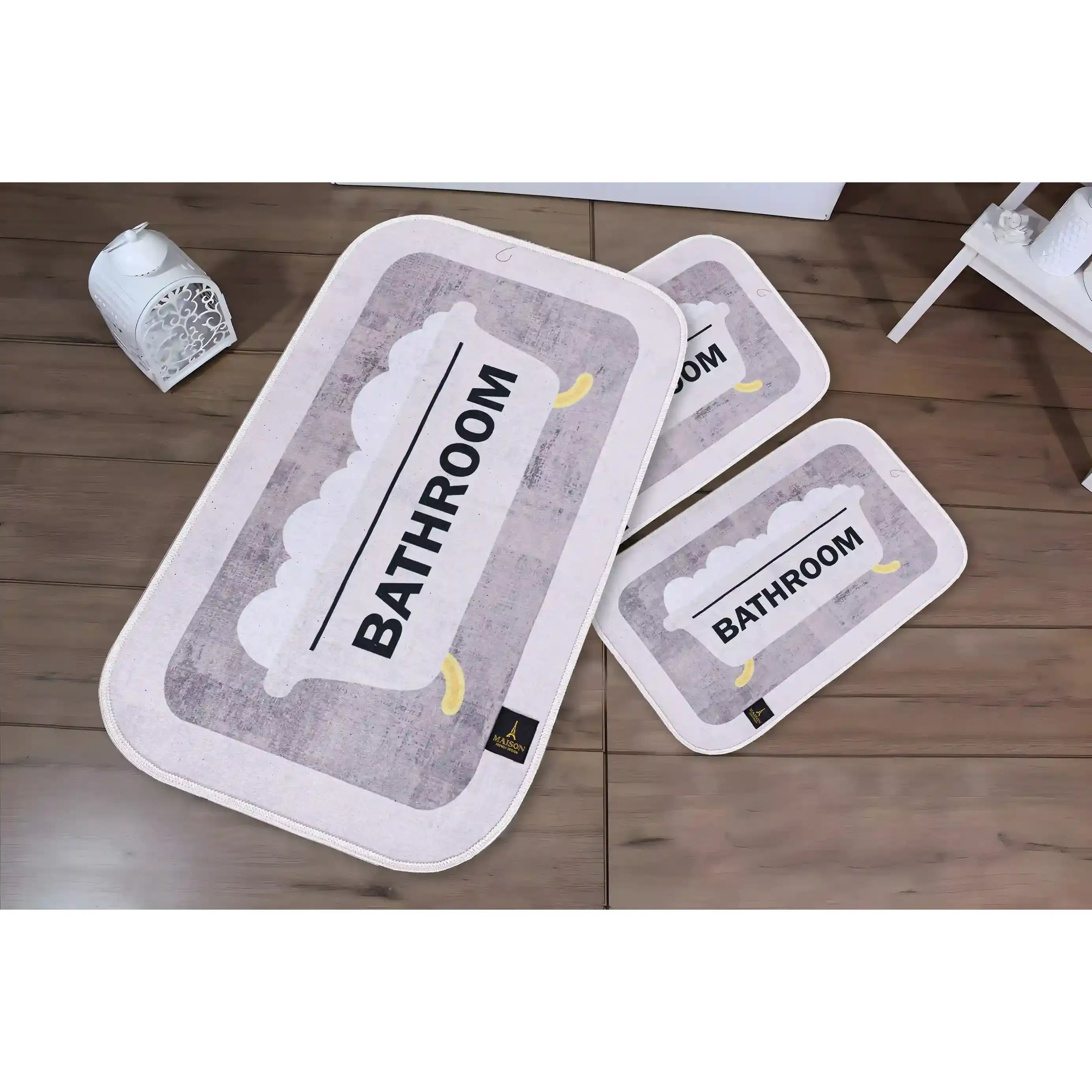 3d digital bathroom mat set