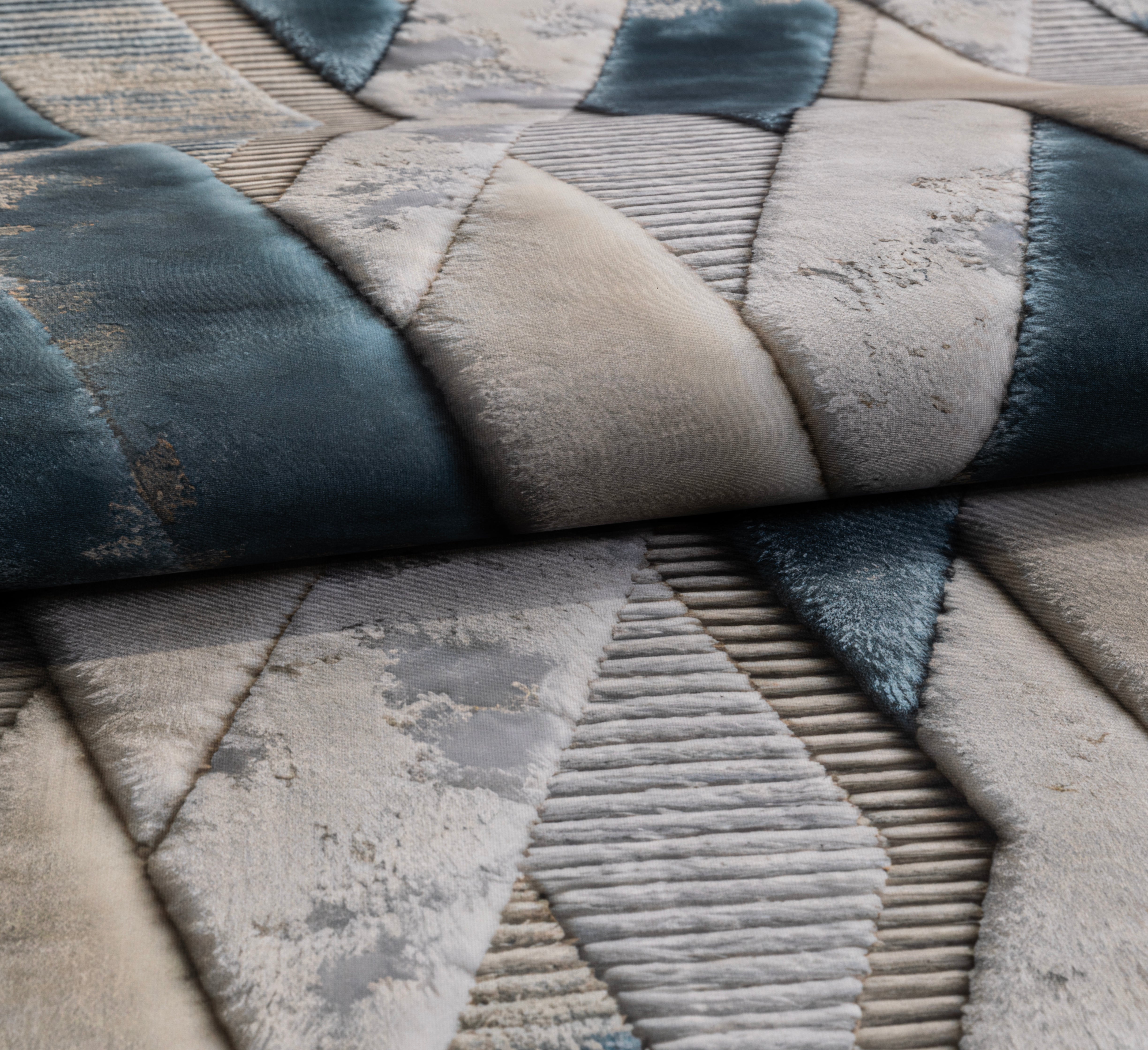 سجادة طباعة ديجيتال 7D - (بني × بيج) - Ribbon Weave