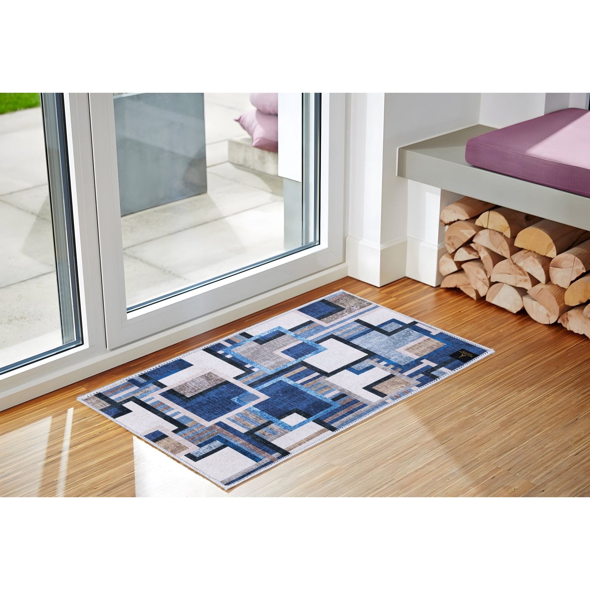 blue harmony door mat non slip