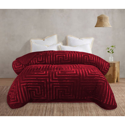 VelvaCloud Blanket - Versace Pattern - (Dark-Red) 3.6KG