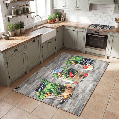 Fresh Herbs Digital Kitchen Mat 3D Print