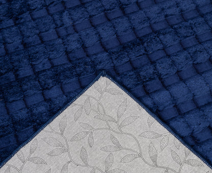 Velvet Square Carpet - Navy Blue