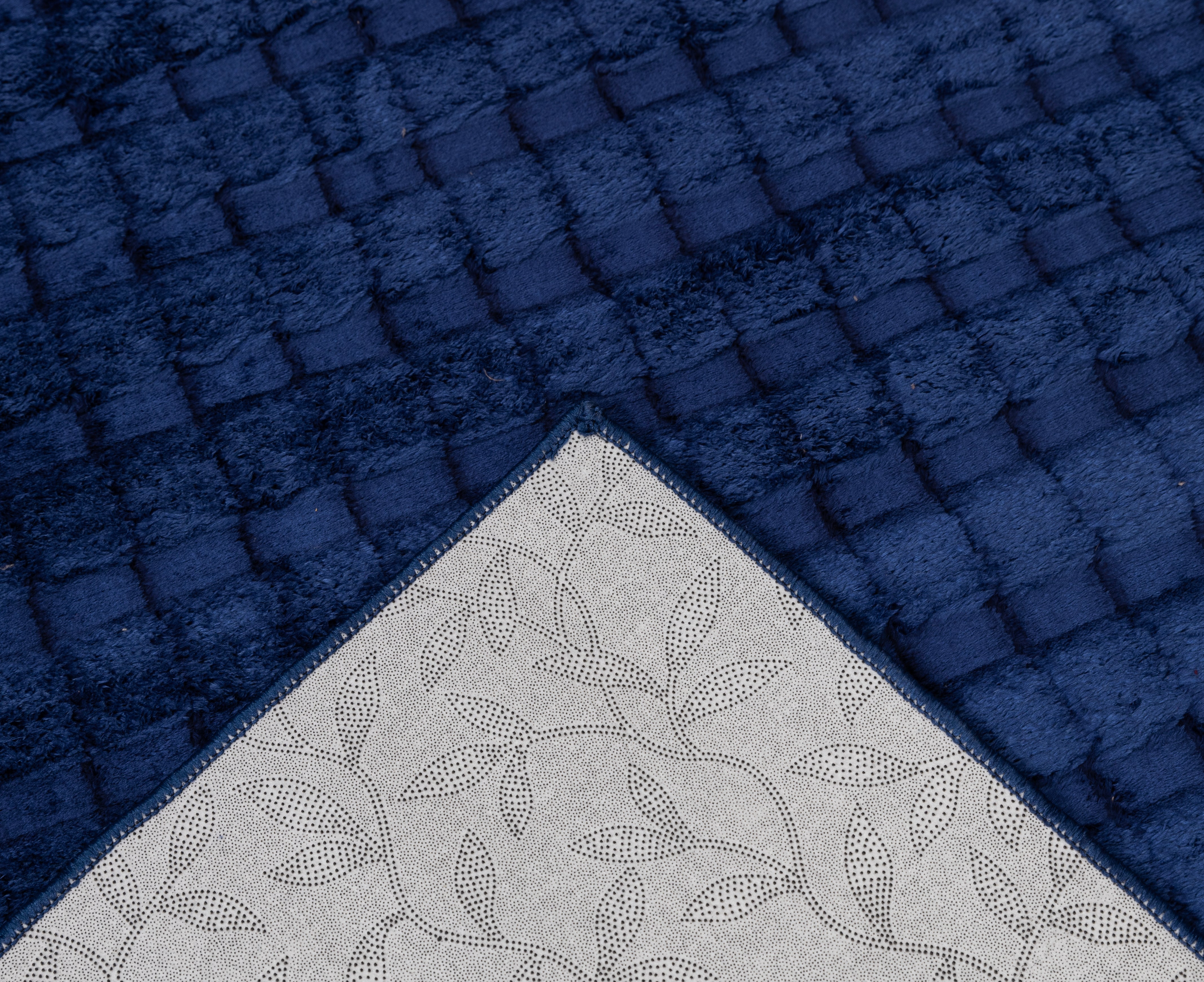 Velvet Square Carpet - Navy Blue