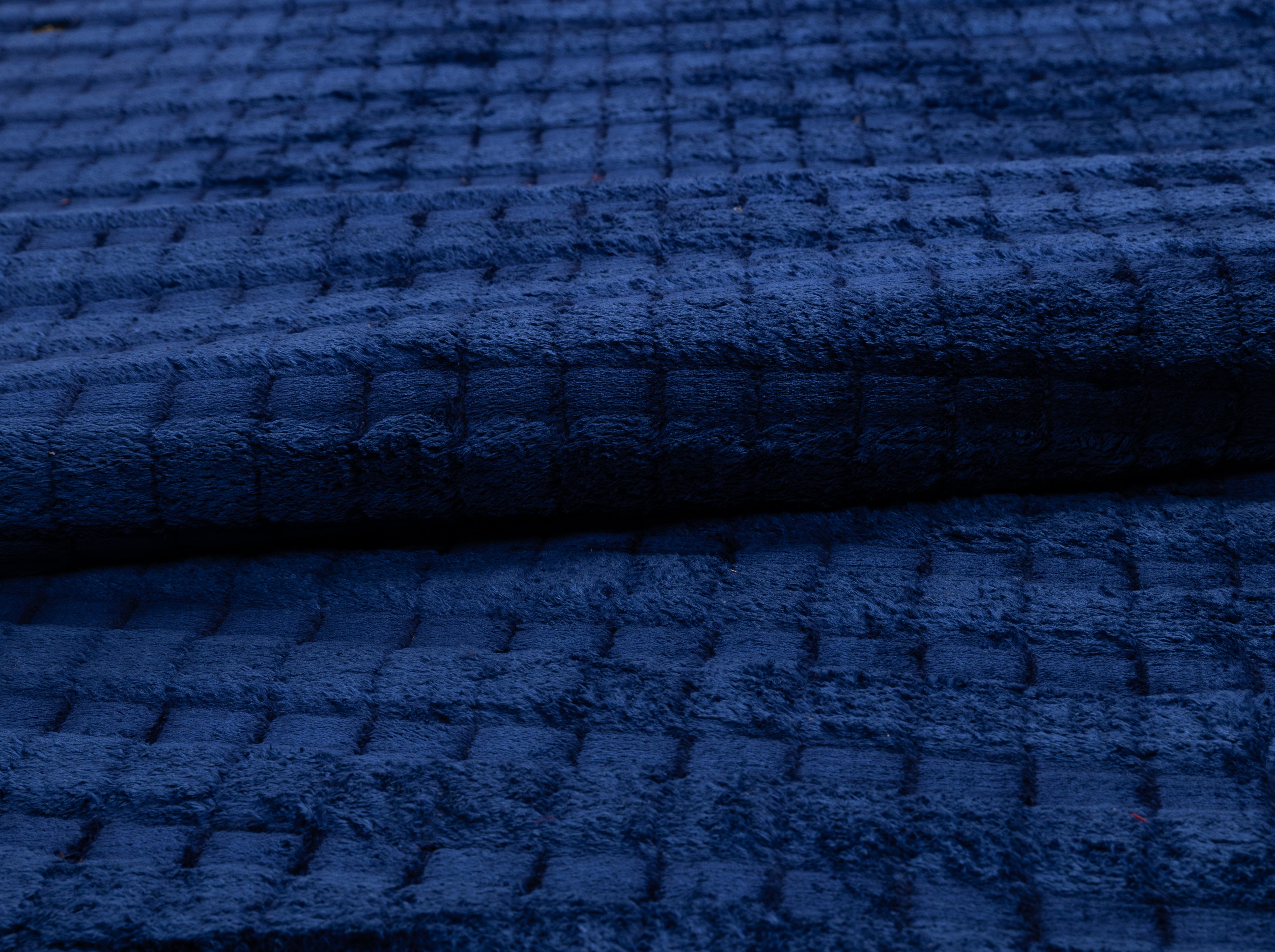 Velvet Square Carpet - Navy Blue