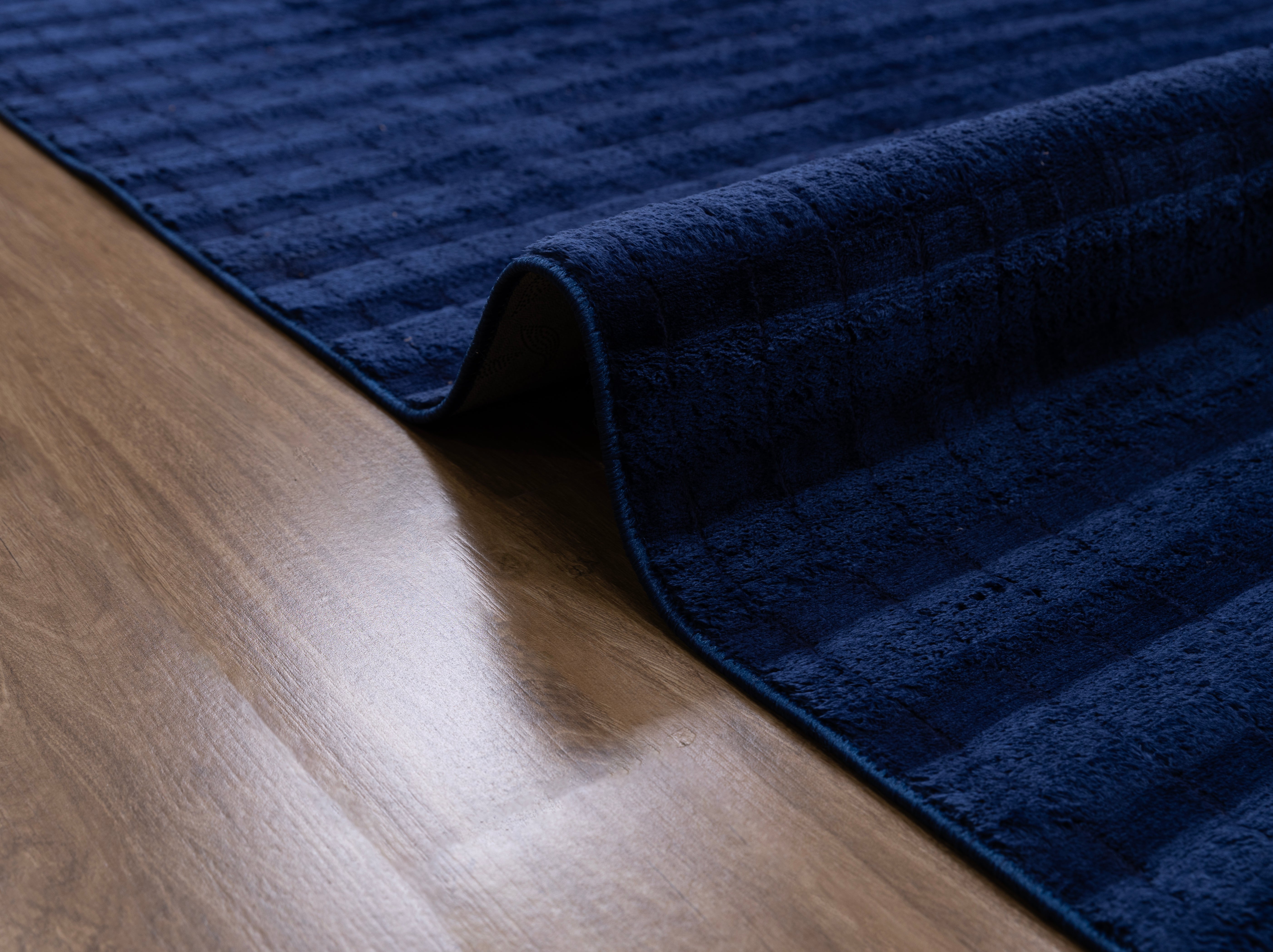 Velvet Square Carpet - Navy Blue