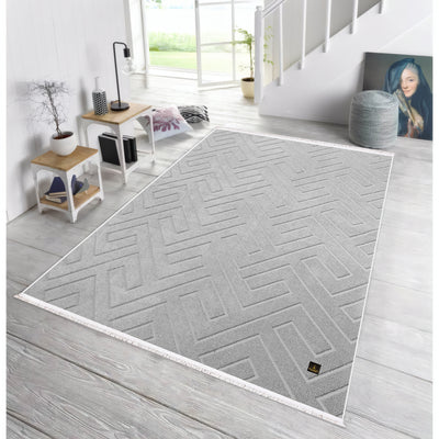 Elite Jacquard Carpet Geometric Pattern (Gray)