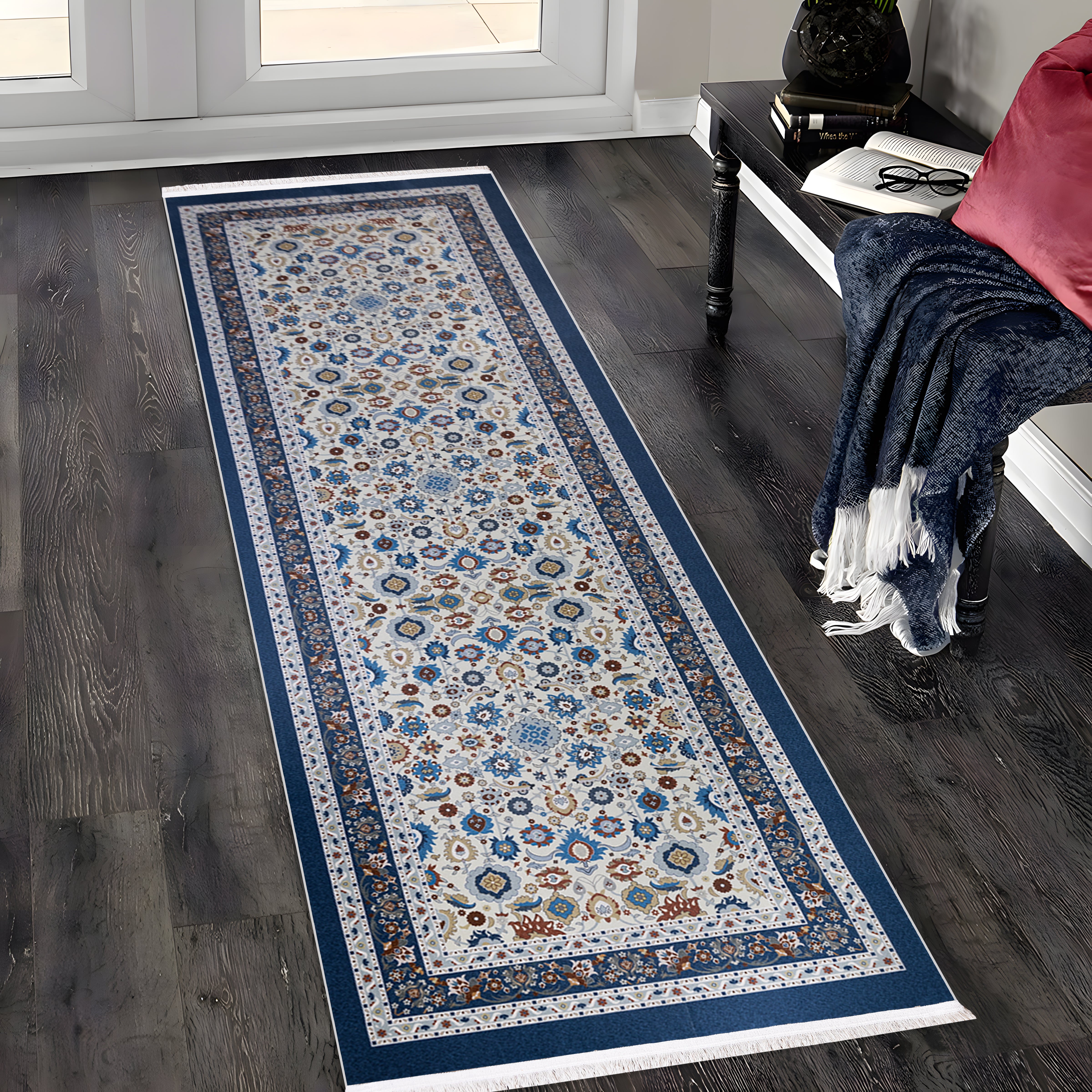 Victoria Blue digital corridor carpet