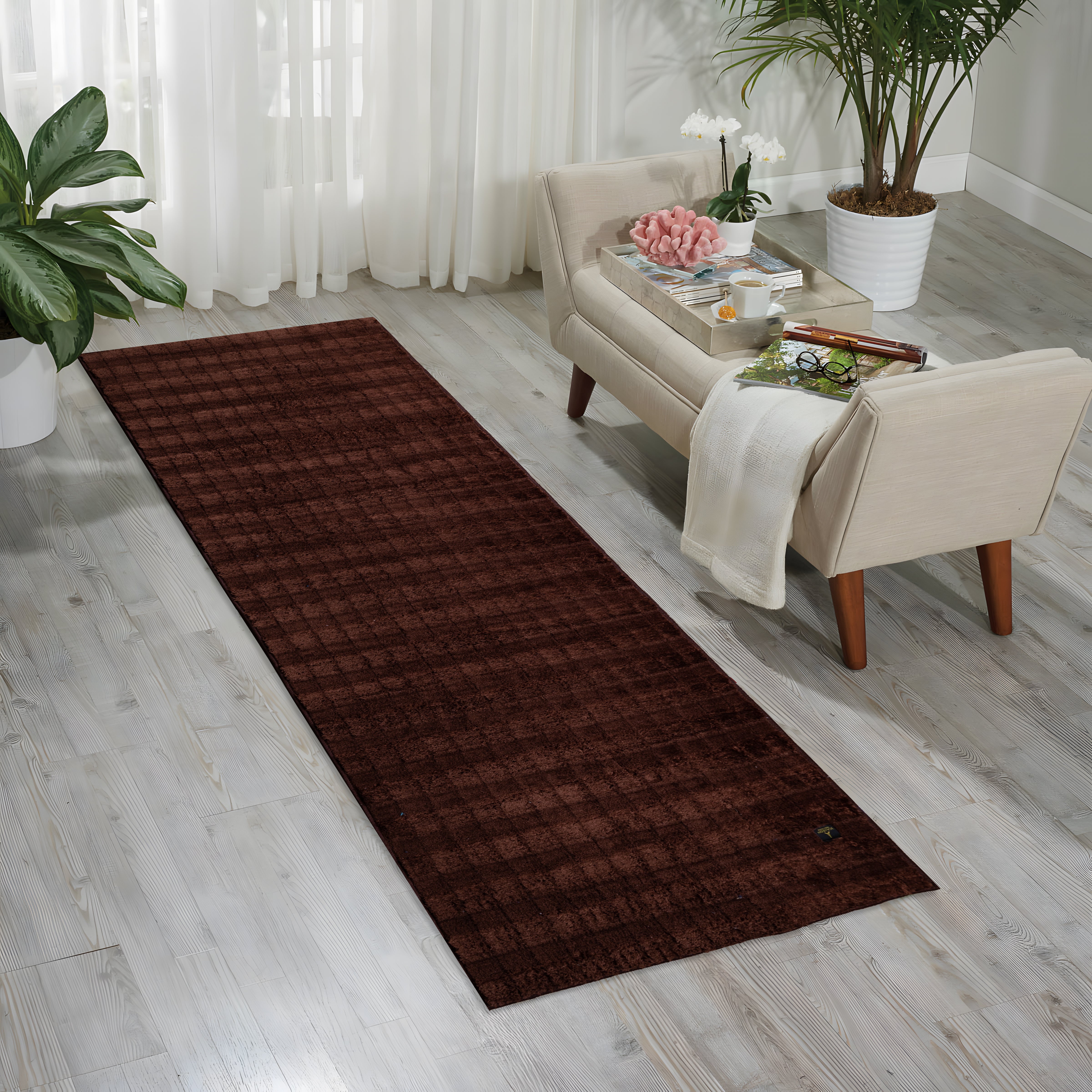 square velvet brown  corridor floor carpet