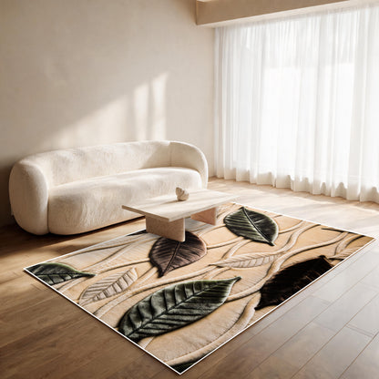 Forest Leaves - (Beige) 7D Digital Carpet Printed