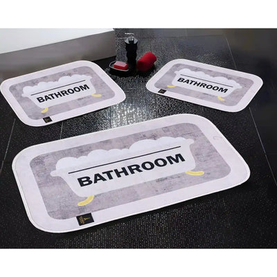 3d digital bathroom mat set