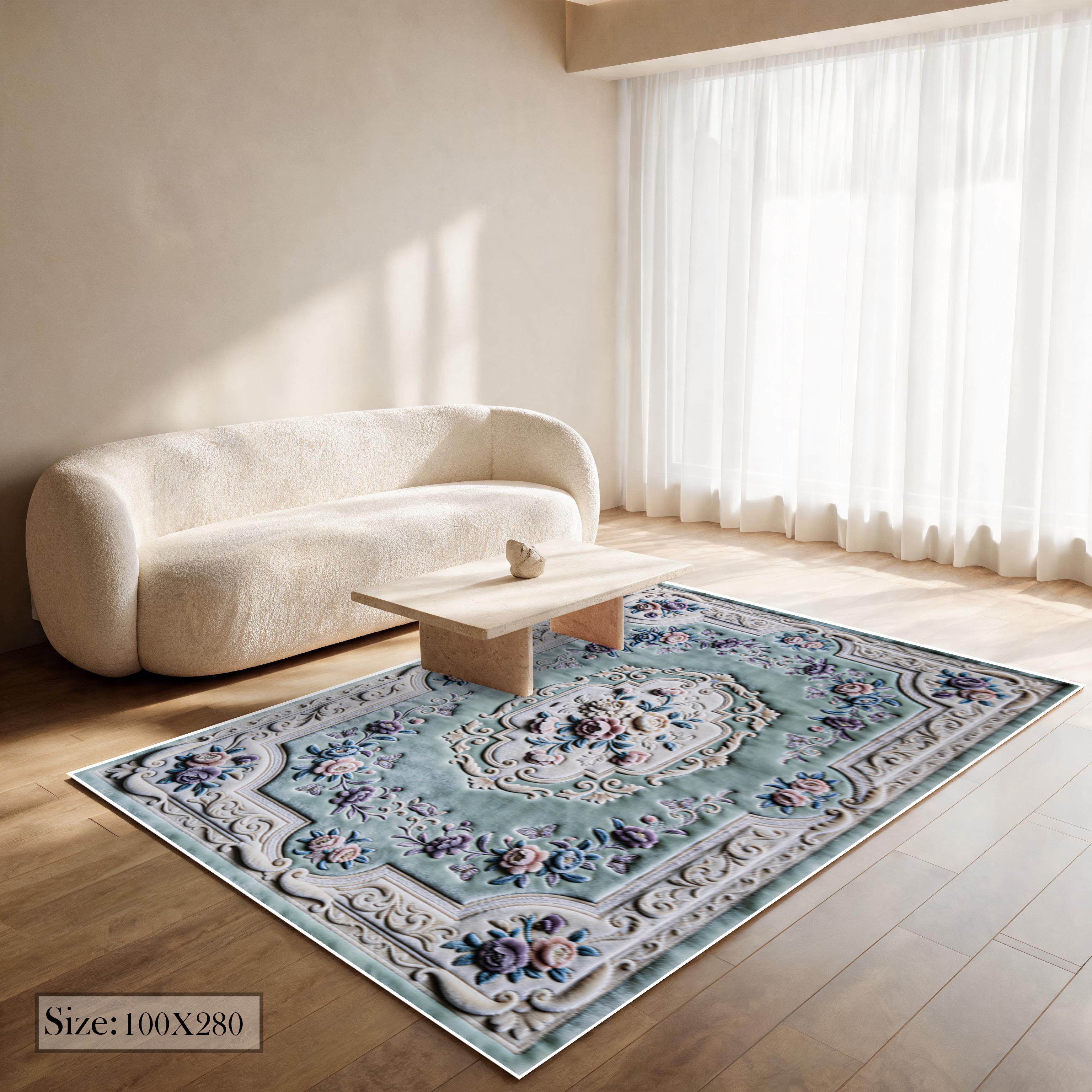 Rose Palace - (Mint) 7D Digital Carpet Printed