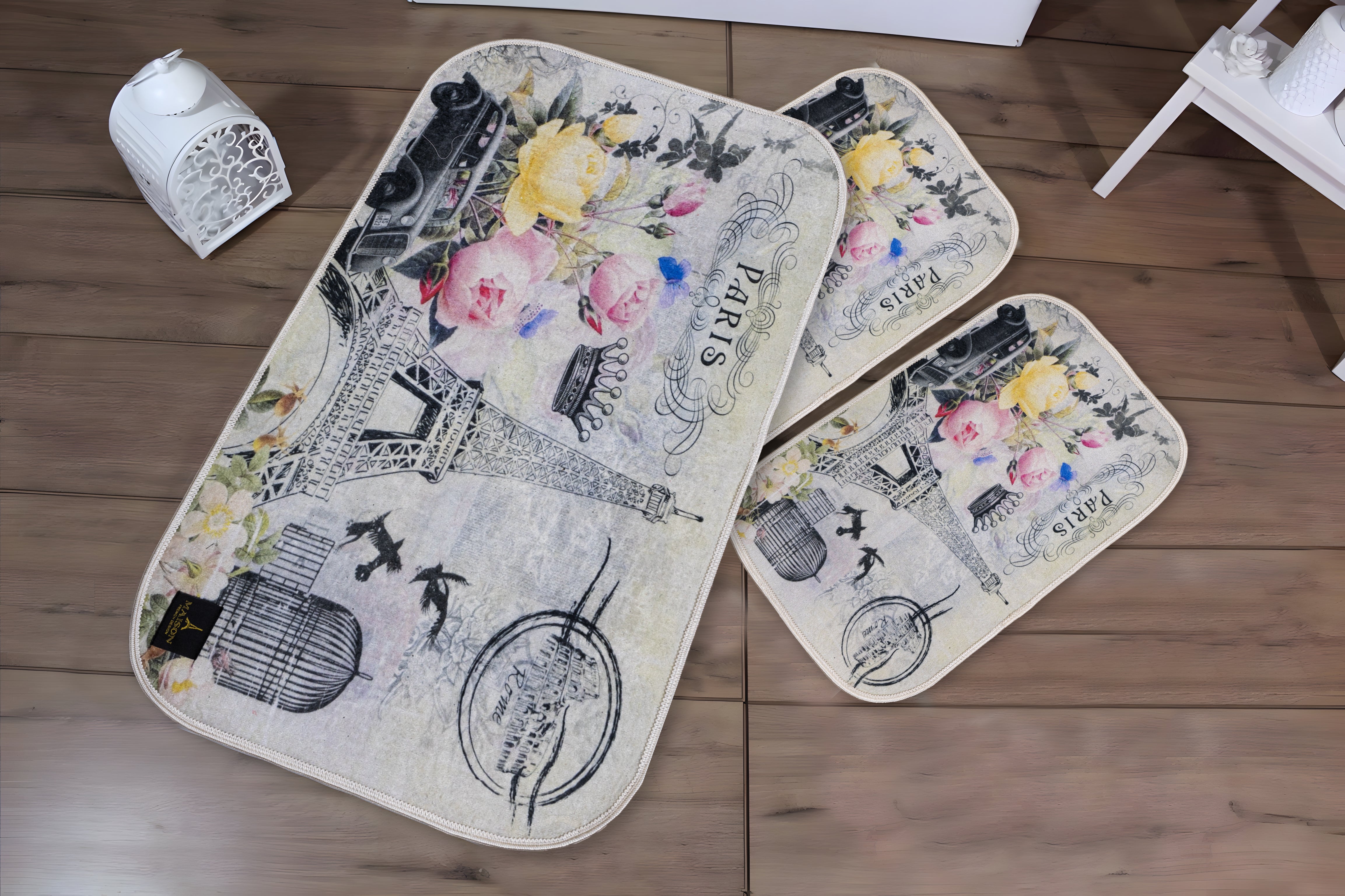 Paris Digital Bathroom Set Non Slip 3Pieces