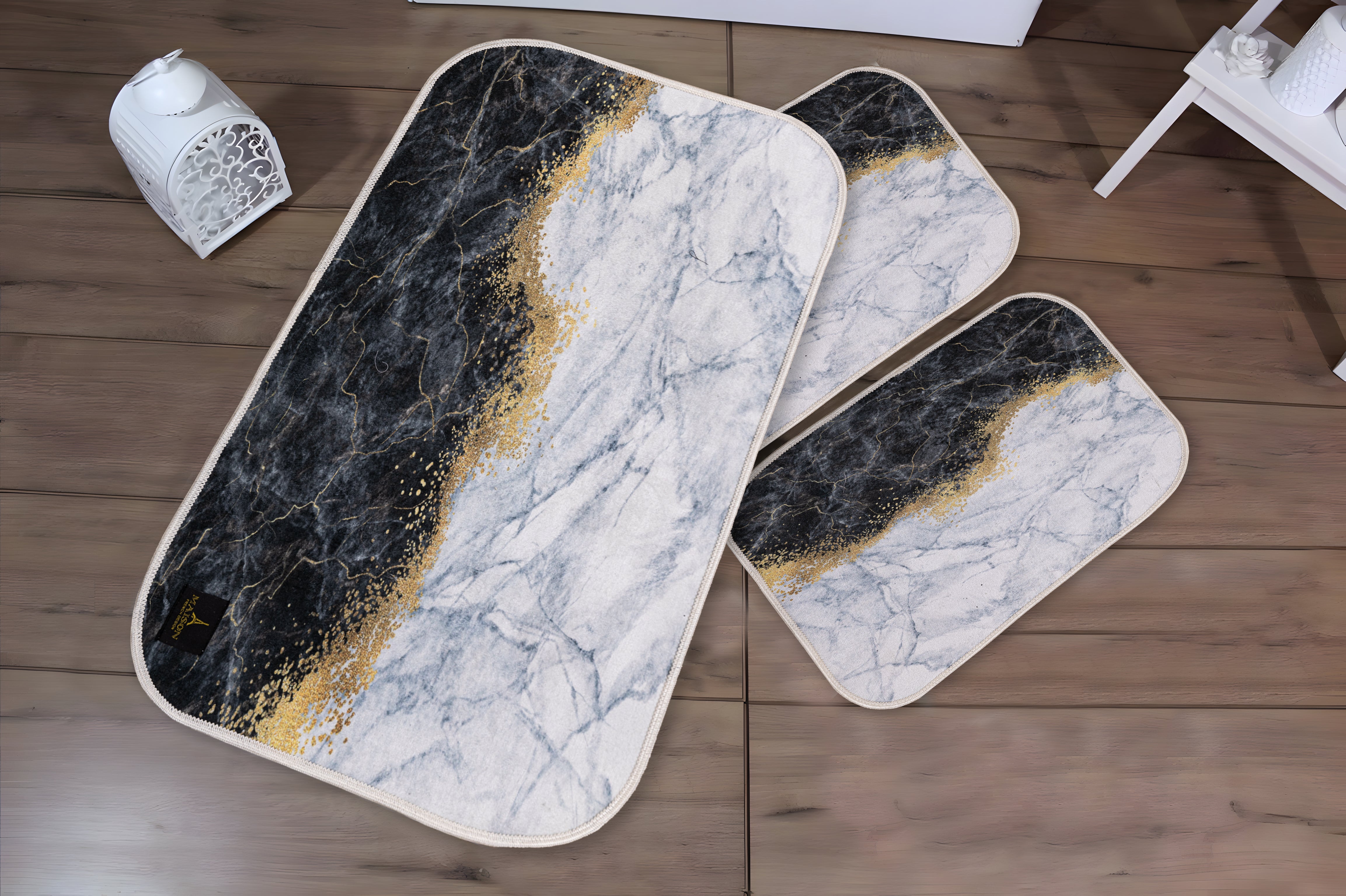 Golden Sand Digital Bathroom Set Non Slip 3Pieces