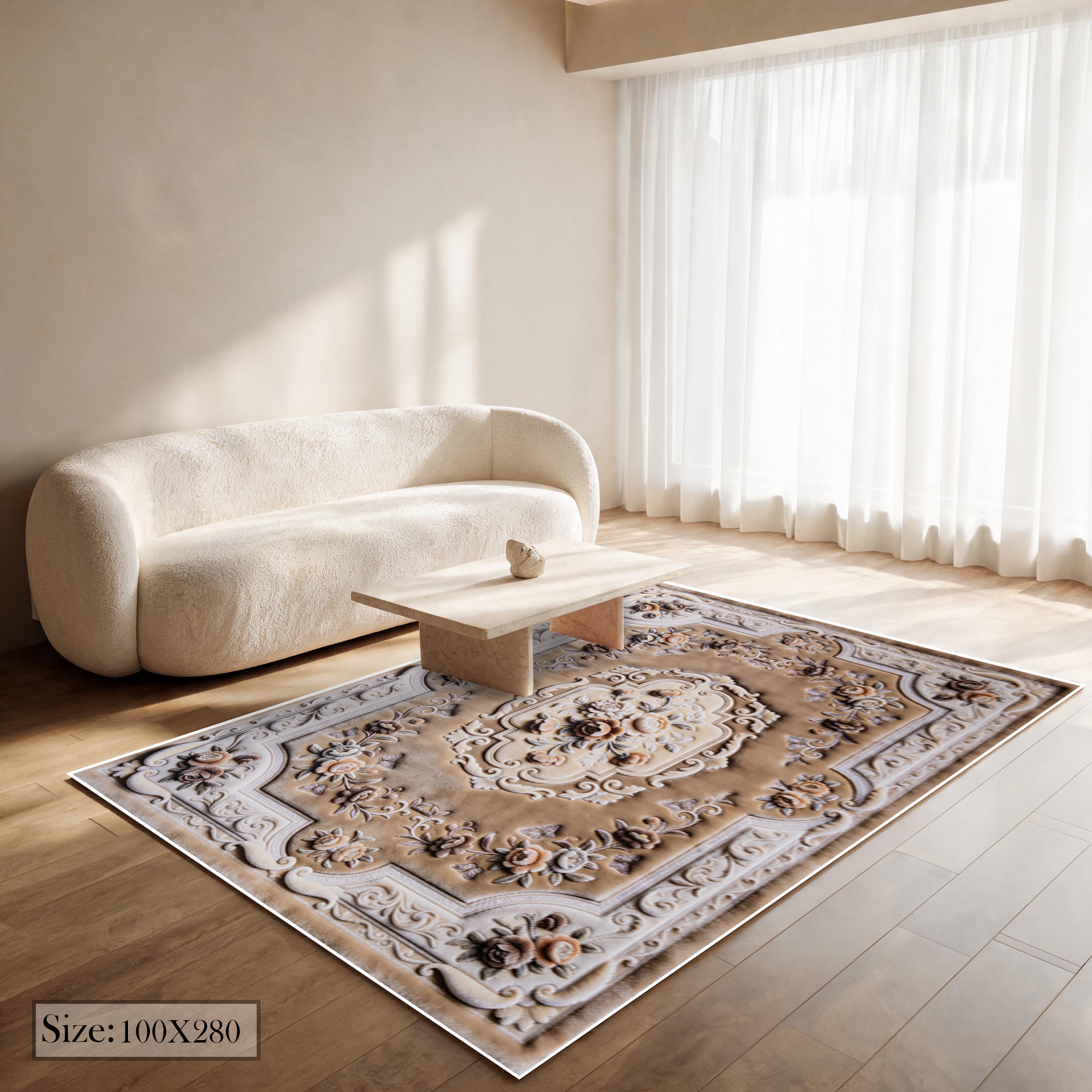 Rose Palace - (Beige) 7D Digital Carpet Printed