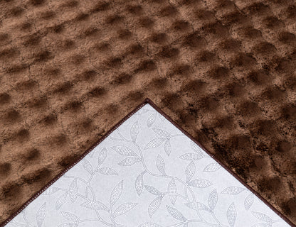 Velvet Pile Hallway Carpet Brown