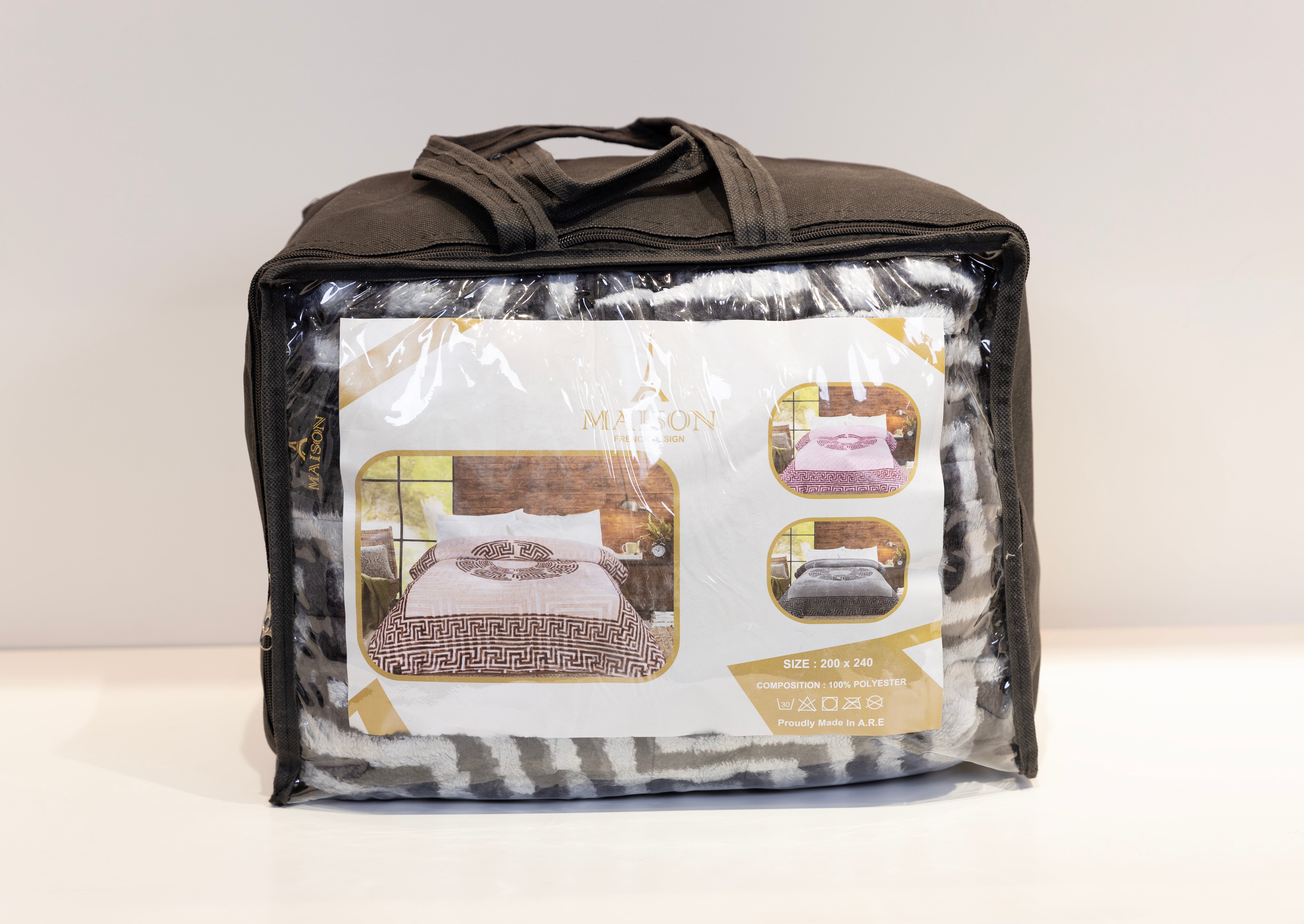 Blanket Printed French Design (Grey)