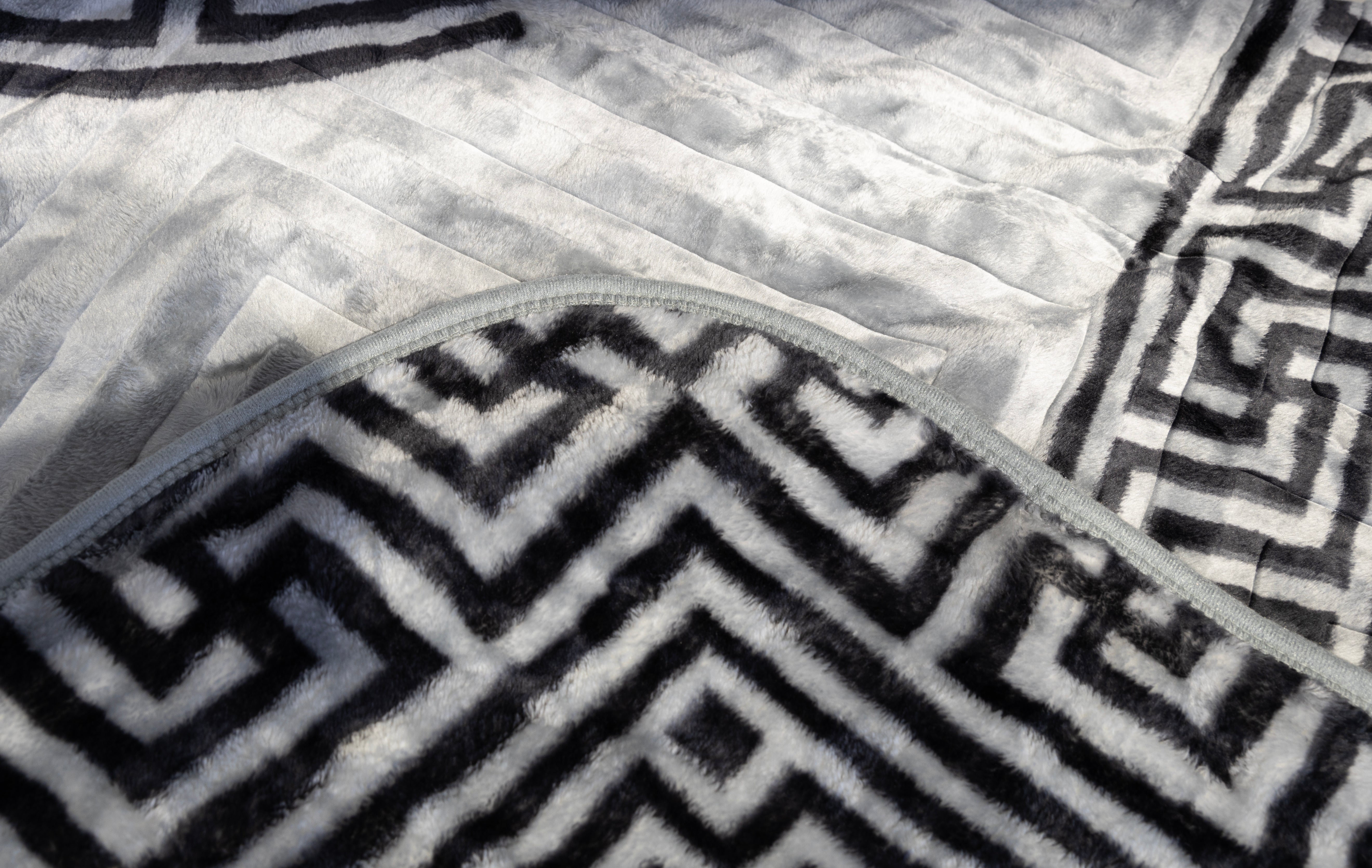 Blanket Printed French Design (Grey)