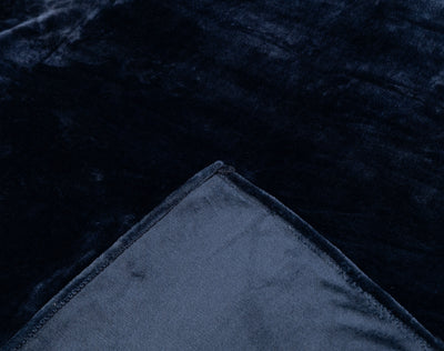 Flannel Fleece Throw Blanket (Dark Blue)