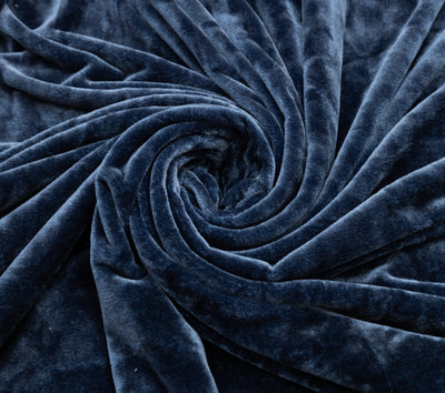 Flannel Fleece Throw Blanket (Dark Blue)