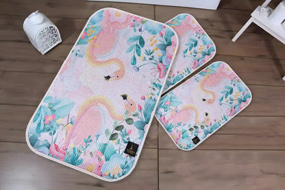 3D Digital Bathroom Mat Set Non Slip 3 Piece Bath Mat