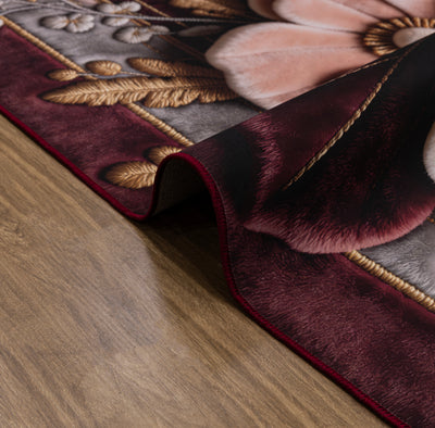 سجادة طباعة ديجيتال 7D - Magnolia - (Dark Red)