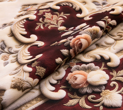 سجادة طباعة ديجيتال 7D - (بني × بيج) - Ribbon Weave