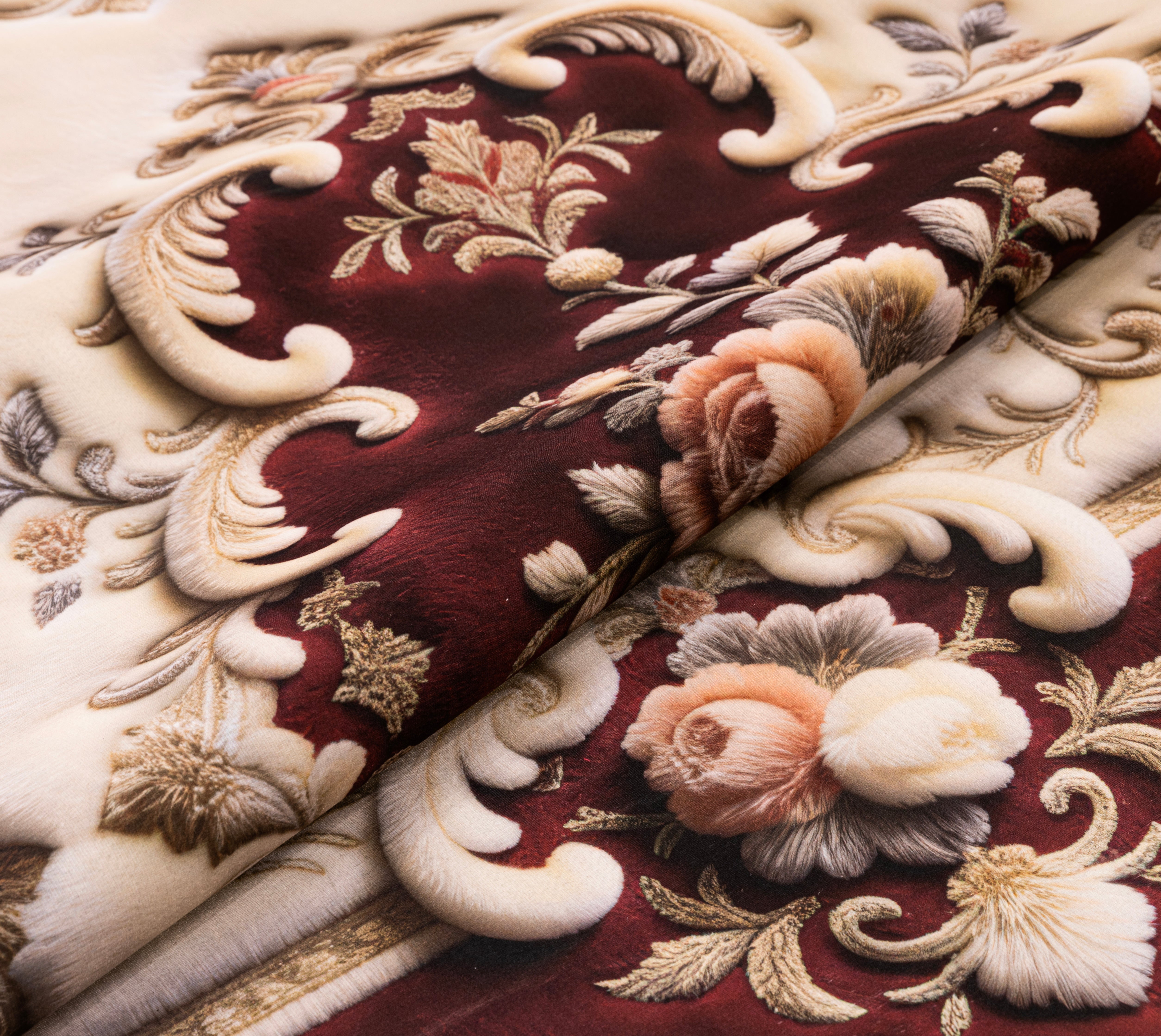 سجادة طباعة ديجيتال 7D - (بني × بيج) - Ribbon Weave