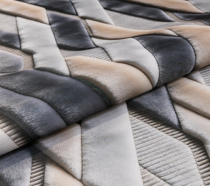 سجادة طباعة ديجيتال 7D - (بني × بيج) - Ribbon Weave