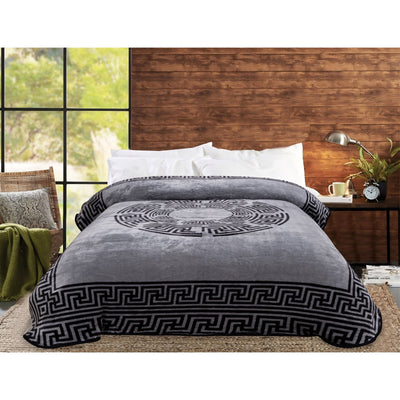 printed french blanket grey