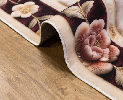 Royal Flora - (Dark Red) 7D Digital Carpet Printed