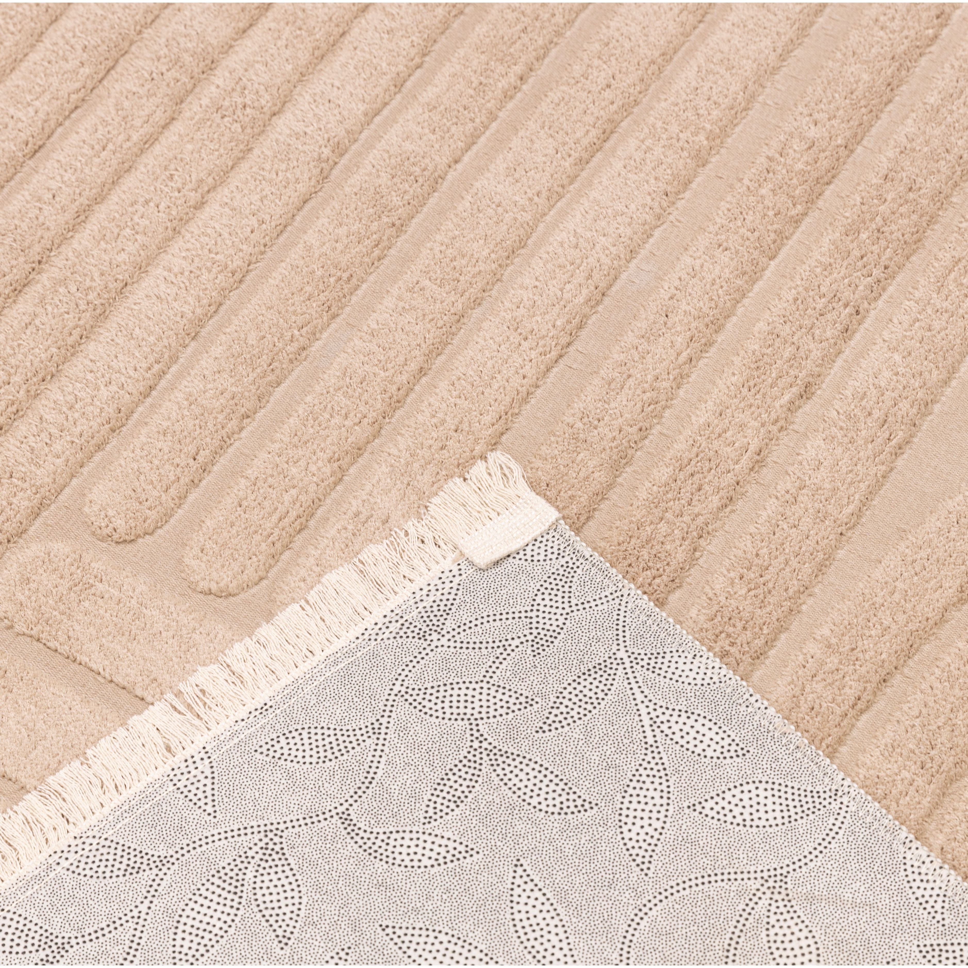 Elite Jacquard Corridor Carpet Modern Pattern (Beige)
