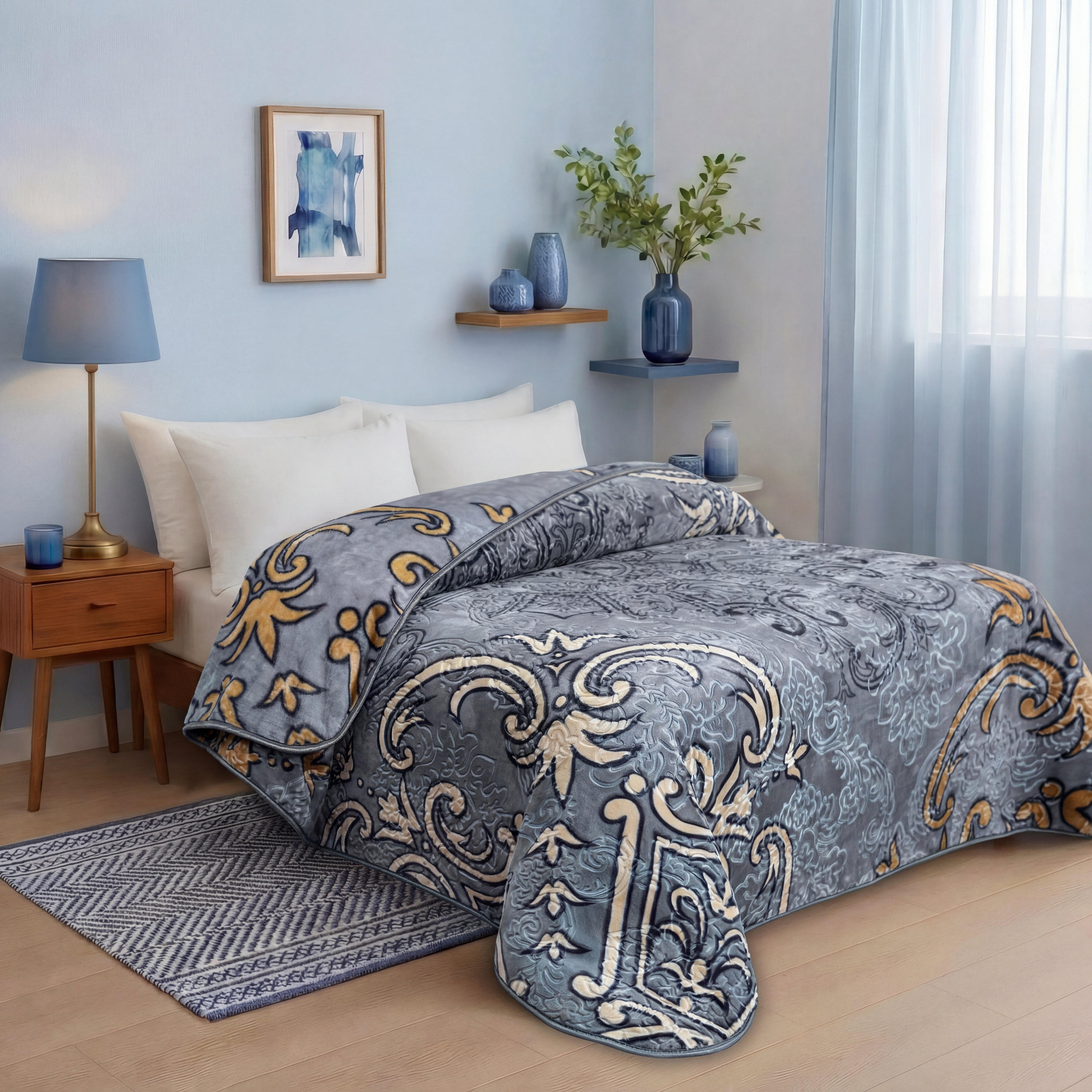 Cloud Blanket Printed (Gray) 3.6KG