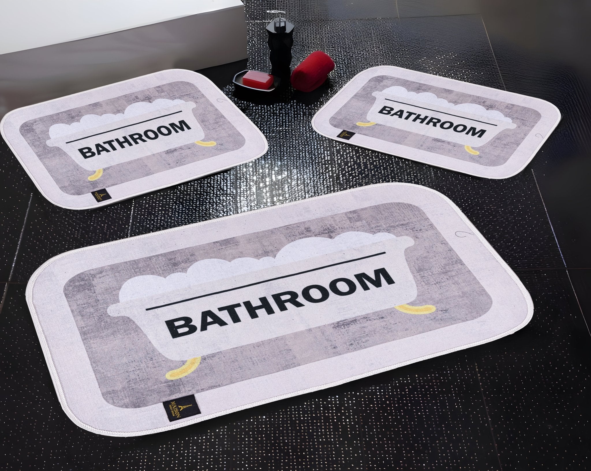 طقم دواسات حمام 3D مضادة للانزلاق Dreamy Bathroom