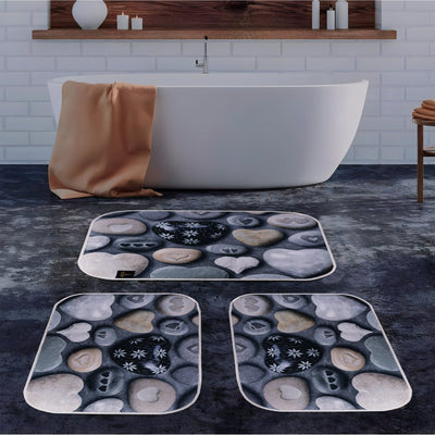 3d digital bathroom mat set