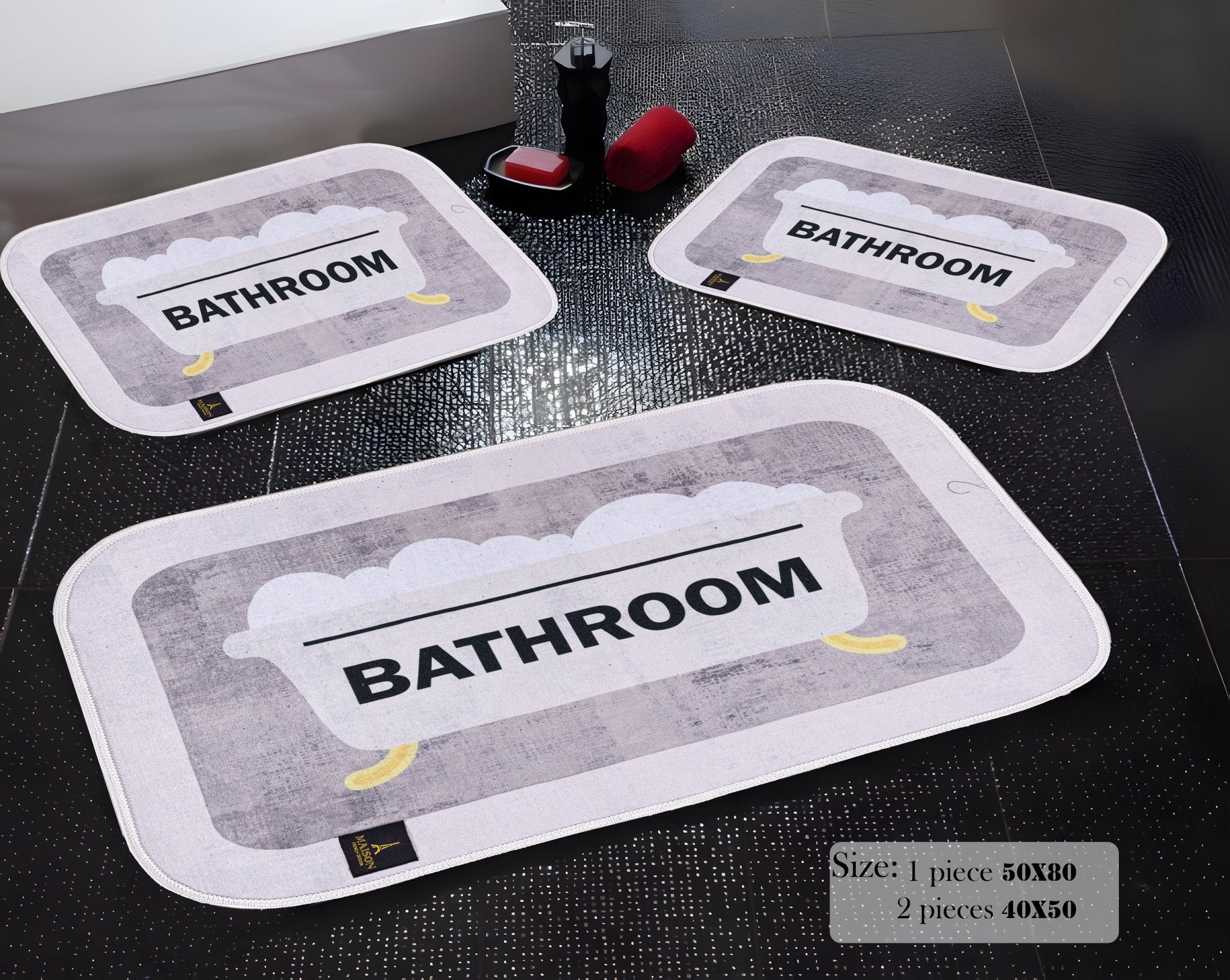 طقم دواسات حمام 3D مضادة للانزلاق Dreamy Bathroom