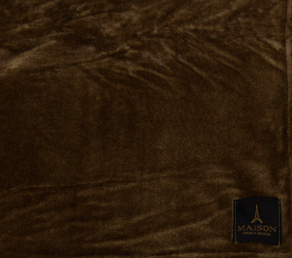 Flannel Fleece Throw Blanket (Mocha)