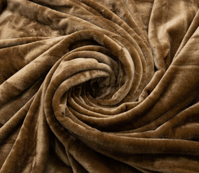 Flannel Fleece Throw Blanket (Mocha)