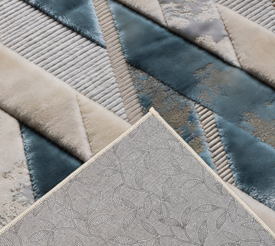 سجادة طباعة ديجيتال 7D - Modern Chevron - (Teal)