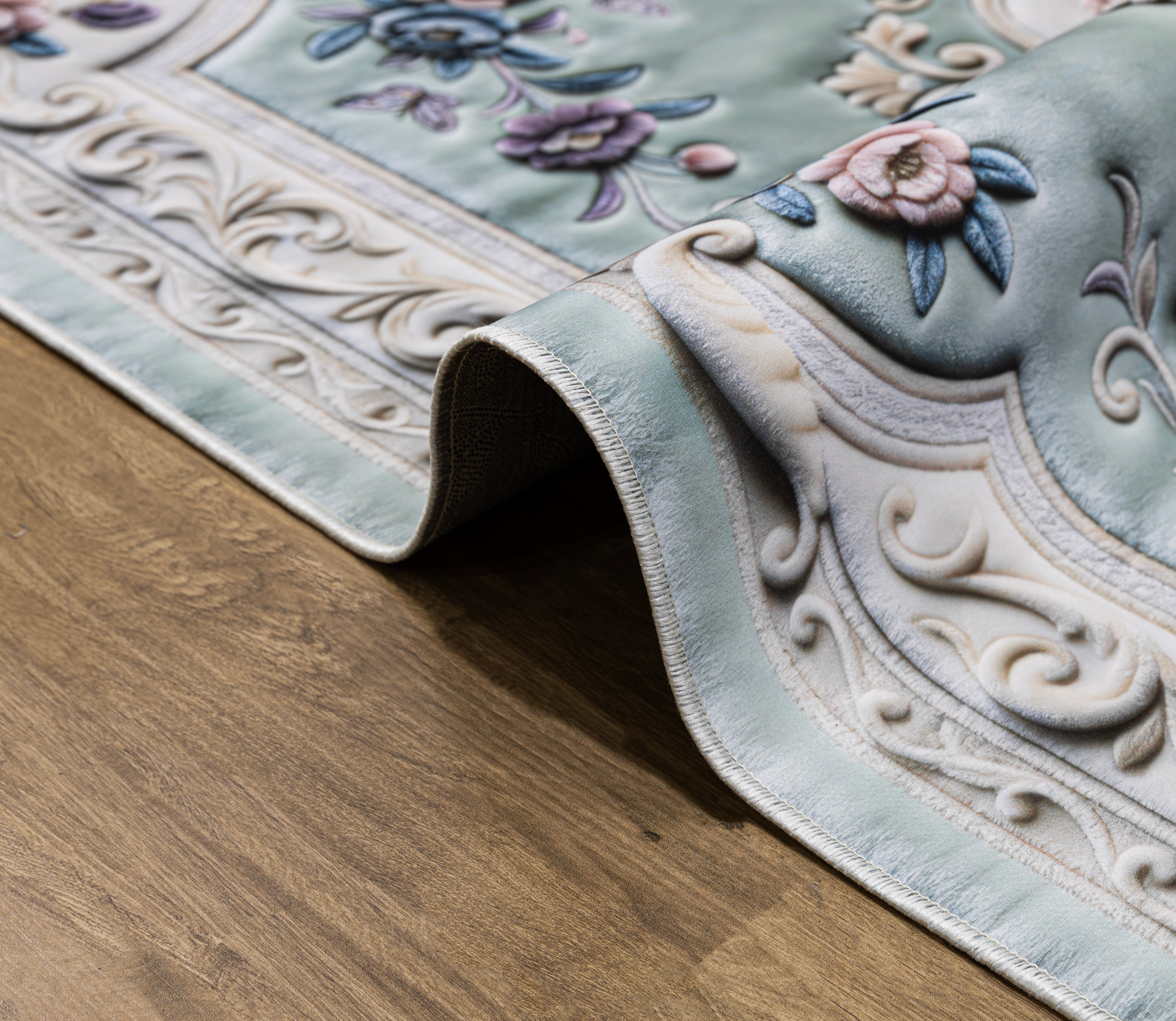 Rose Palace - (Mint) 7D Digital Carpet Printed